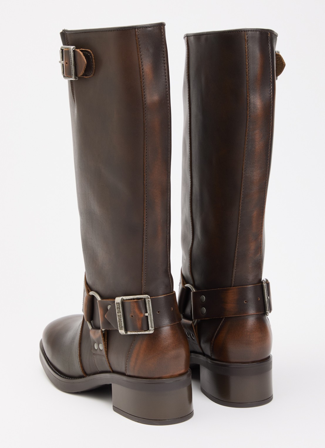 Steve Madden Bonetta Harnas laars van leer - achterkant bruin