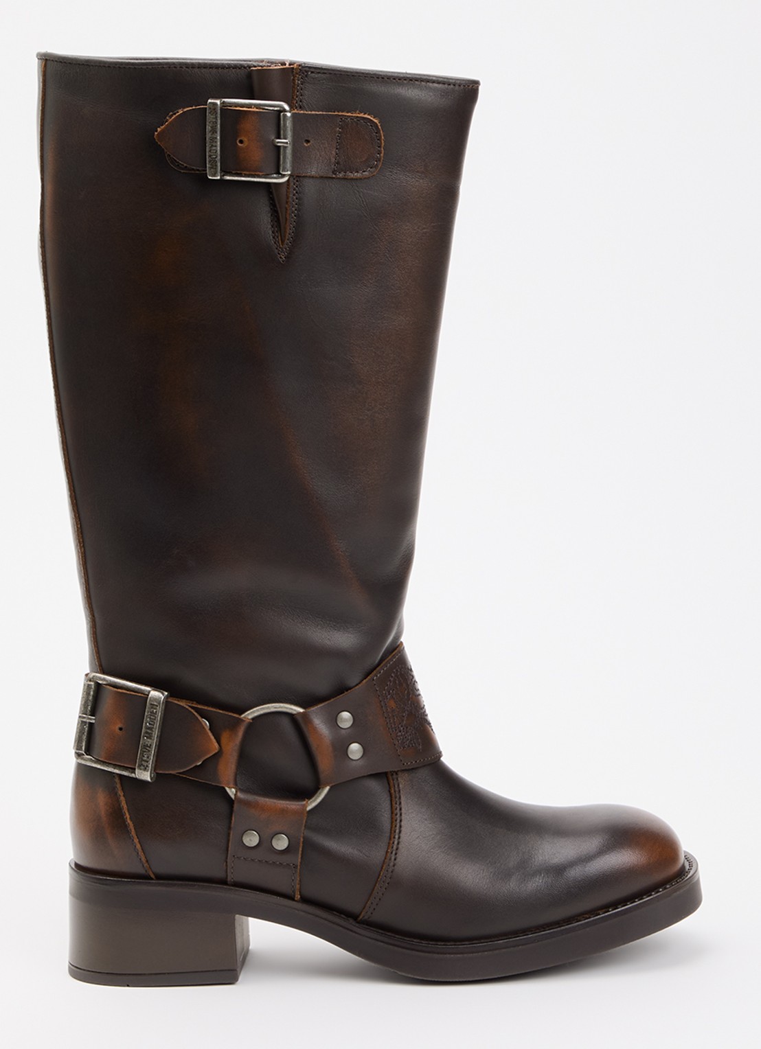 Steve Madden Bonetta Harnas laars van leer - voorkant 2 bruin
