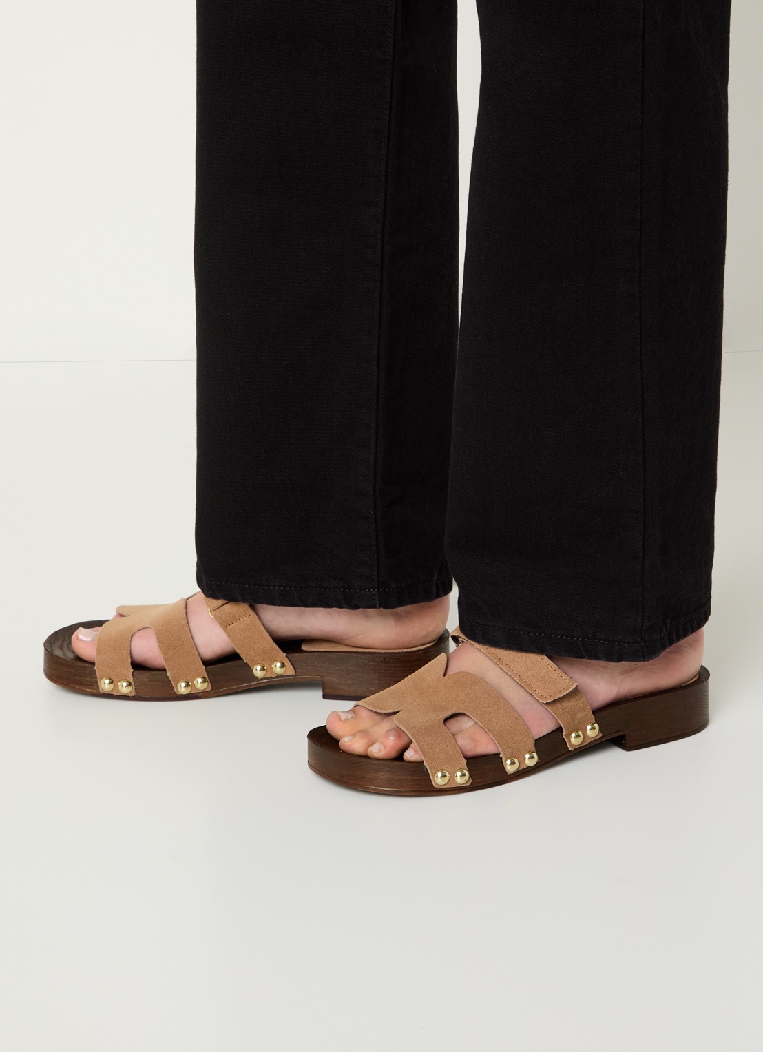 Steve Madden Canal sandaal van suède - voorkant 2 zand