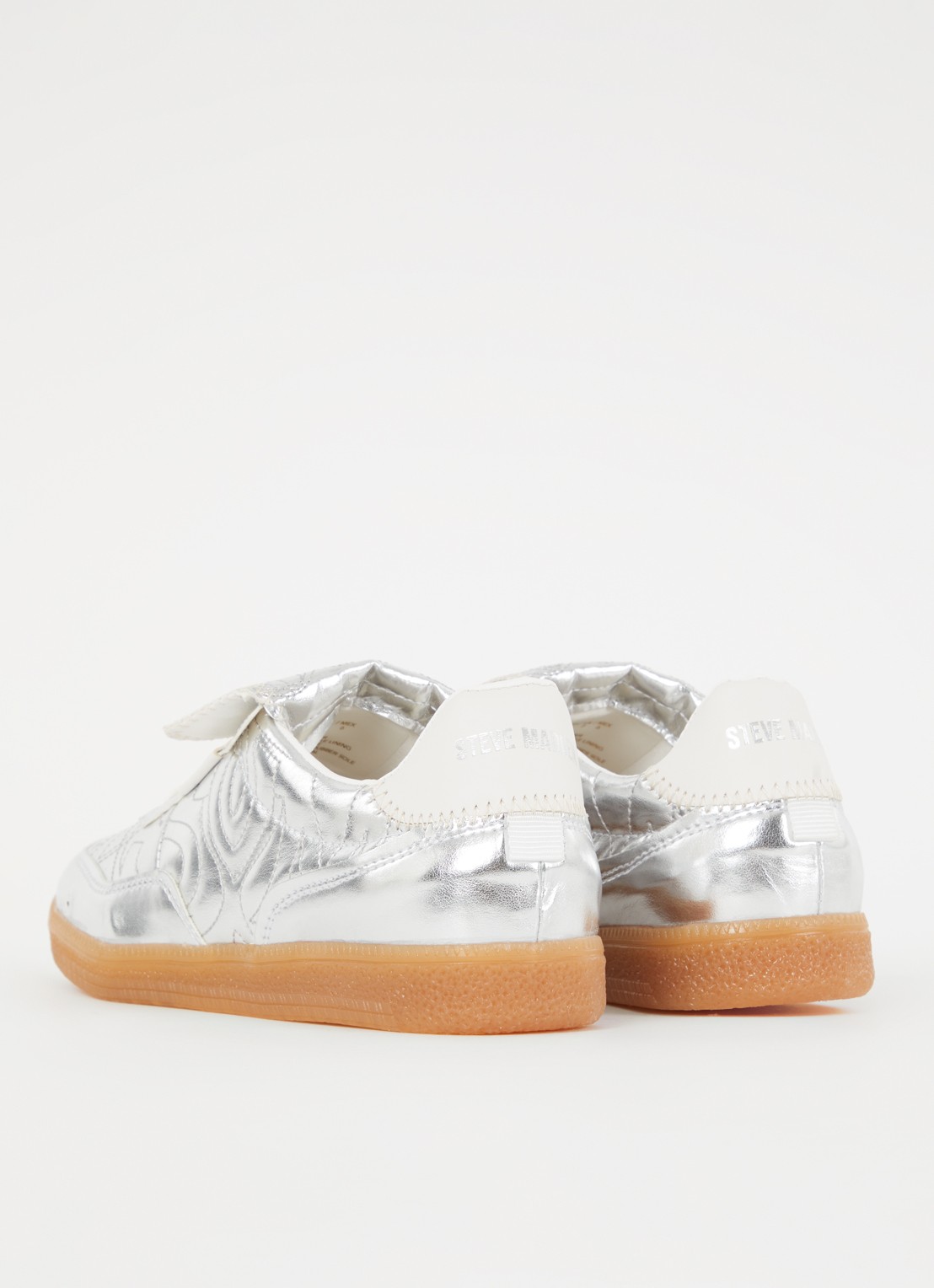 Steve Madden Euphoria sneaker met metallic finish - achterkant zilver