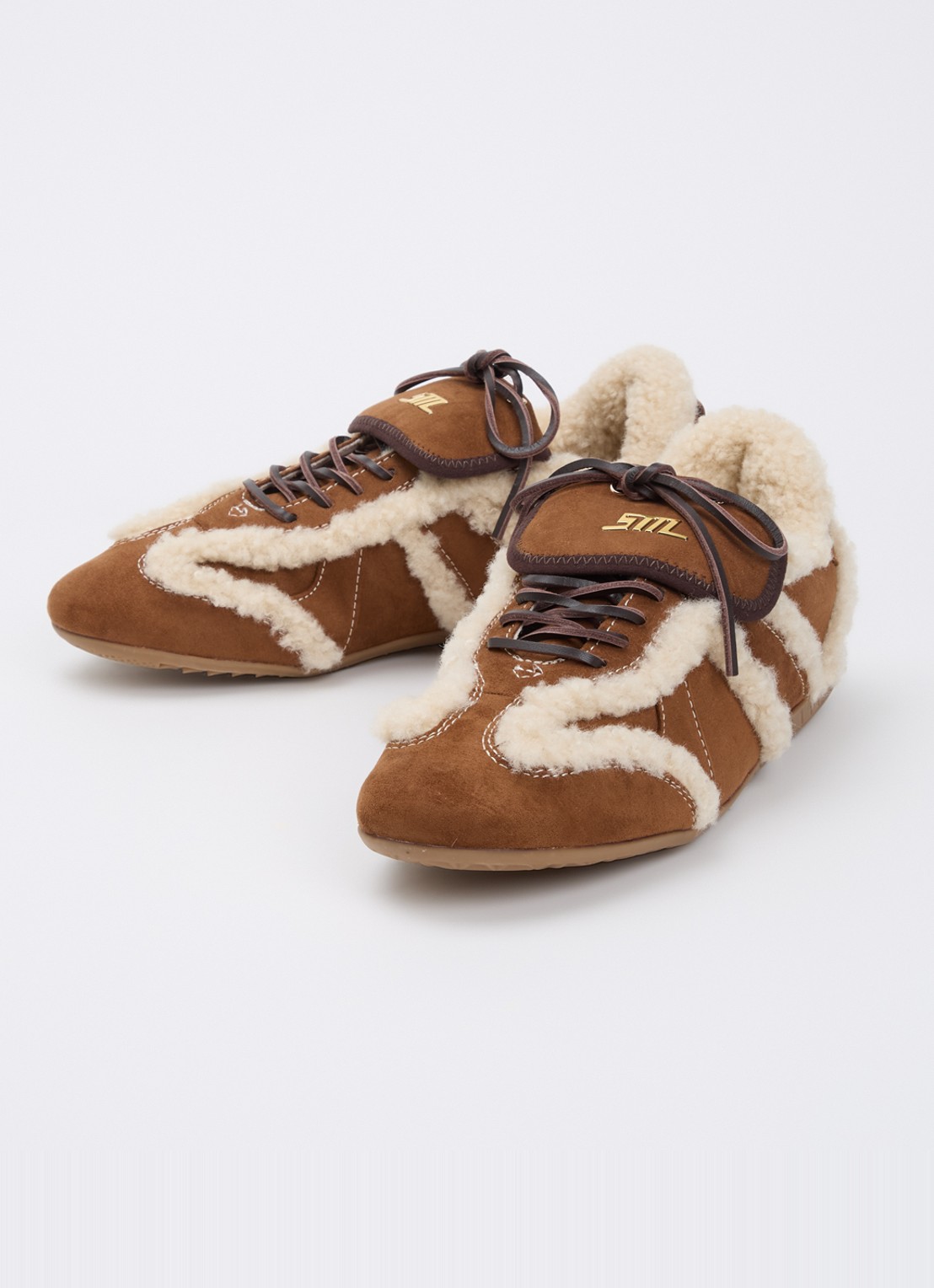 Steve Madden Freezone sneaker met details van imitatiebont - detail bruin