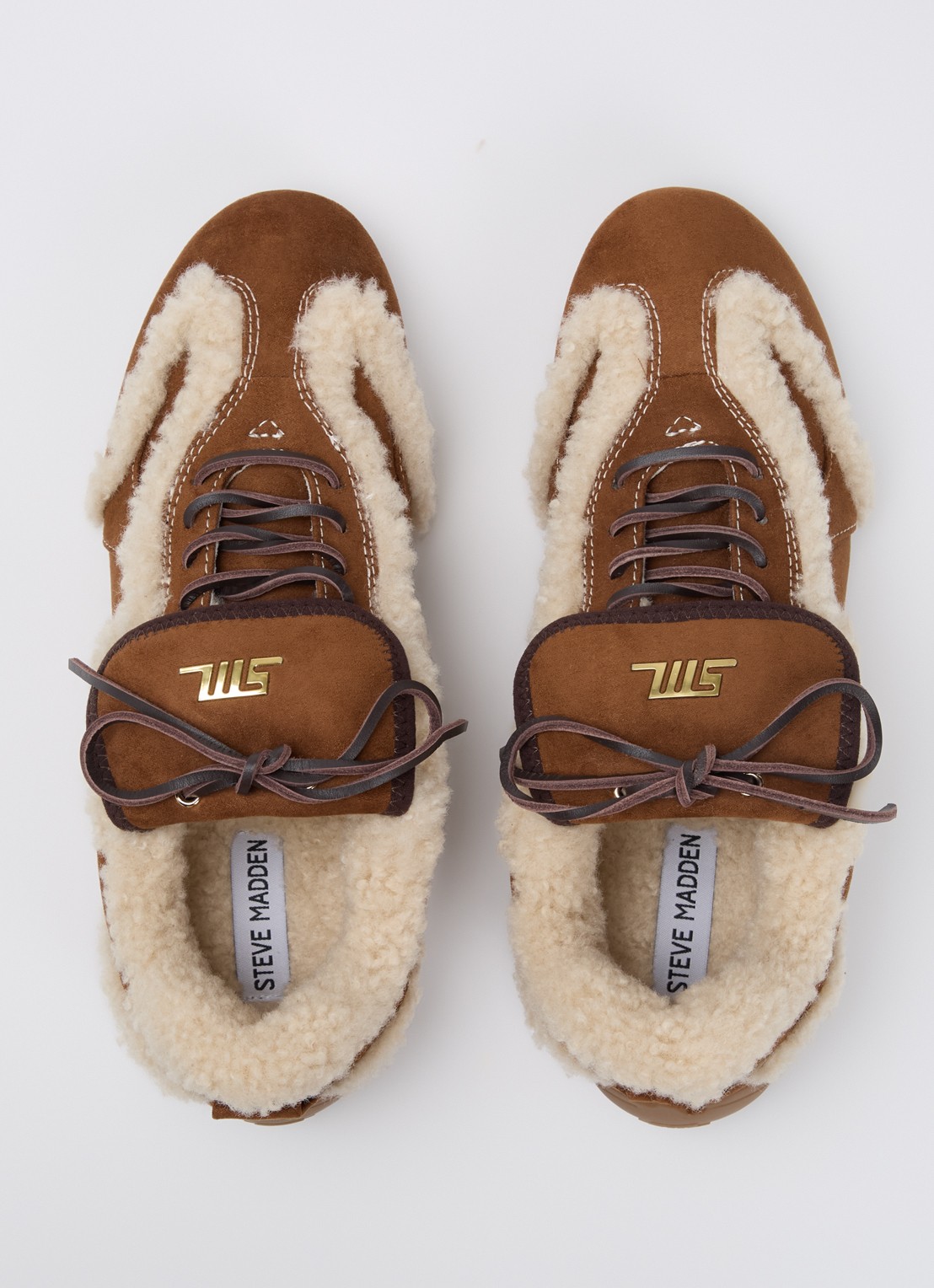 Steve Madden Freezone sneaker met details van imitatiebont - detail 2 bruin
