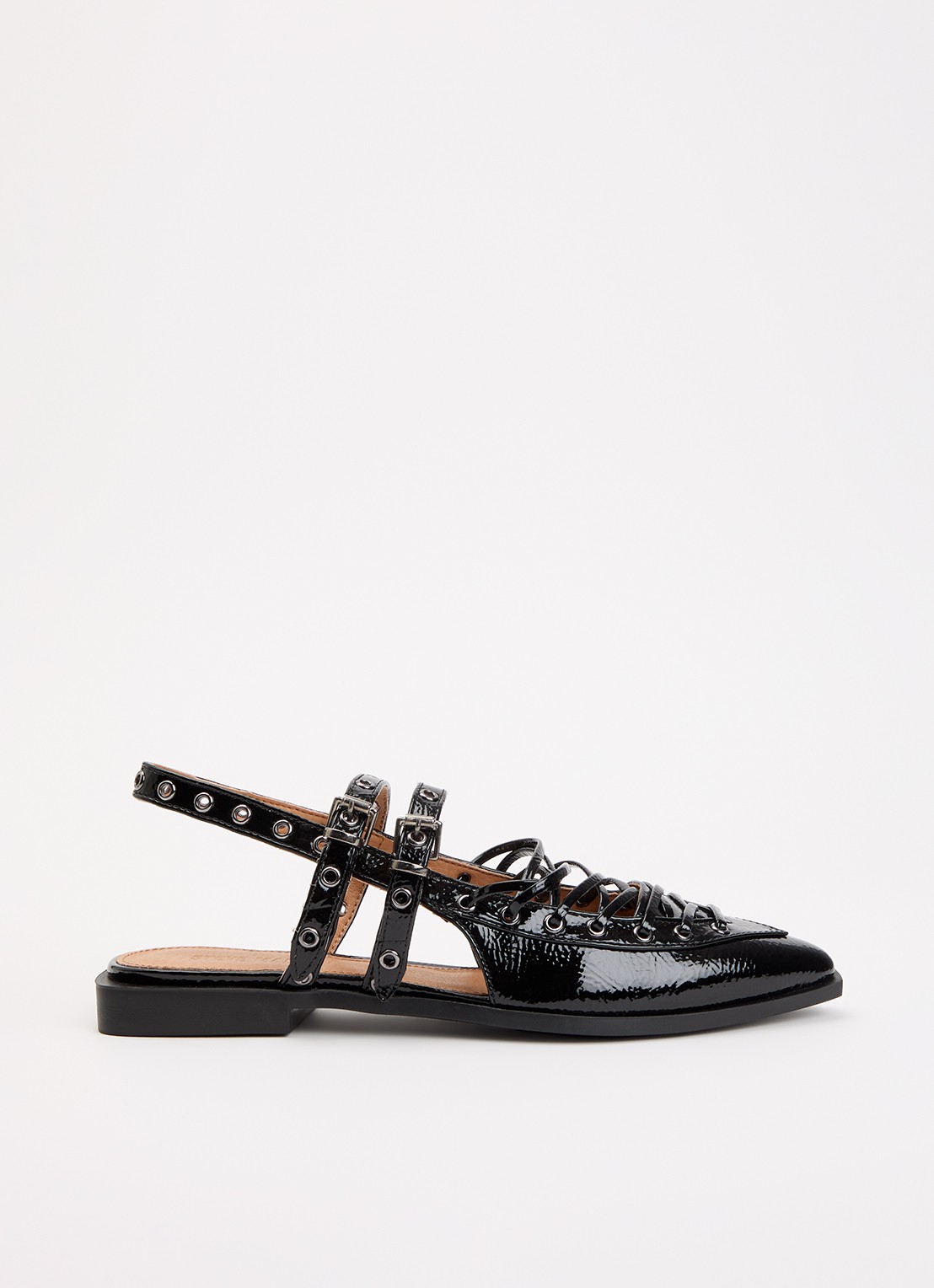 Steve Madden Galanti slingback met lakfinish - voorkant zwart