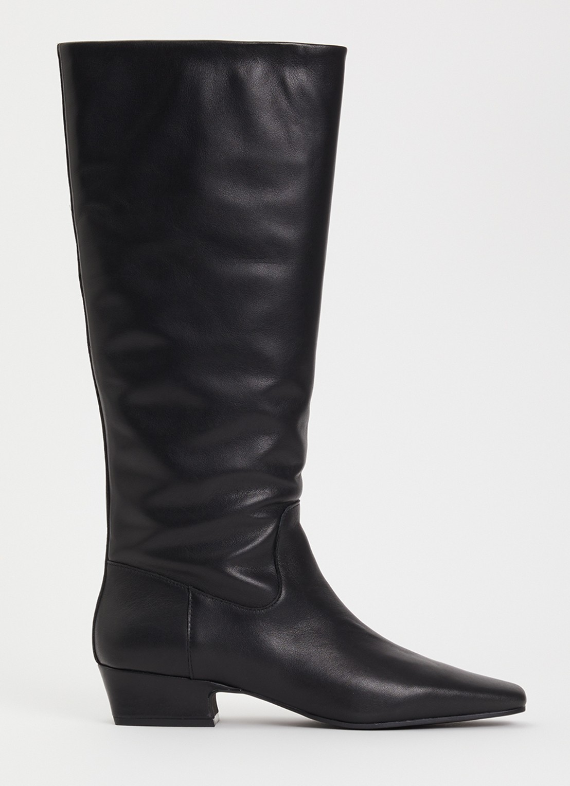 Steve Madden Gwyneth laars van leer - voorkant 4 zwart