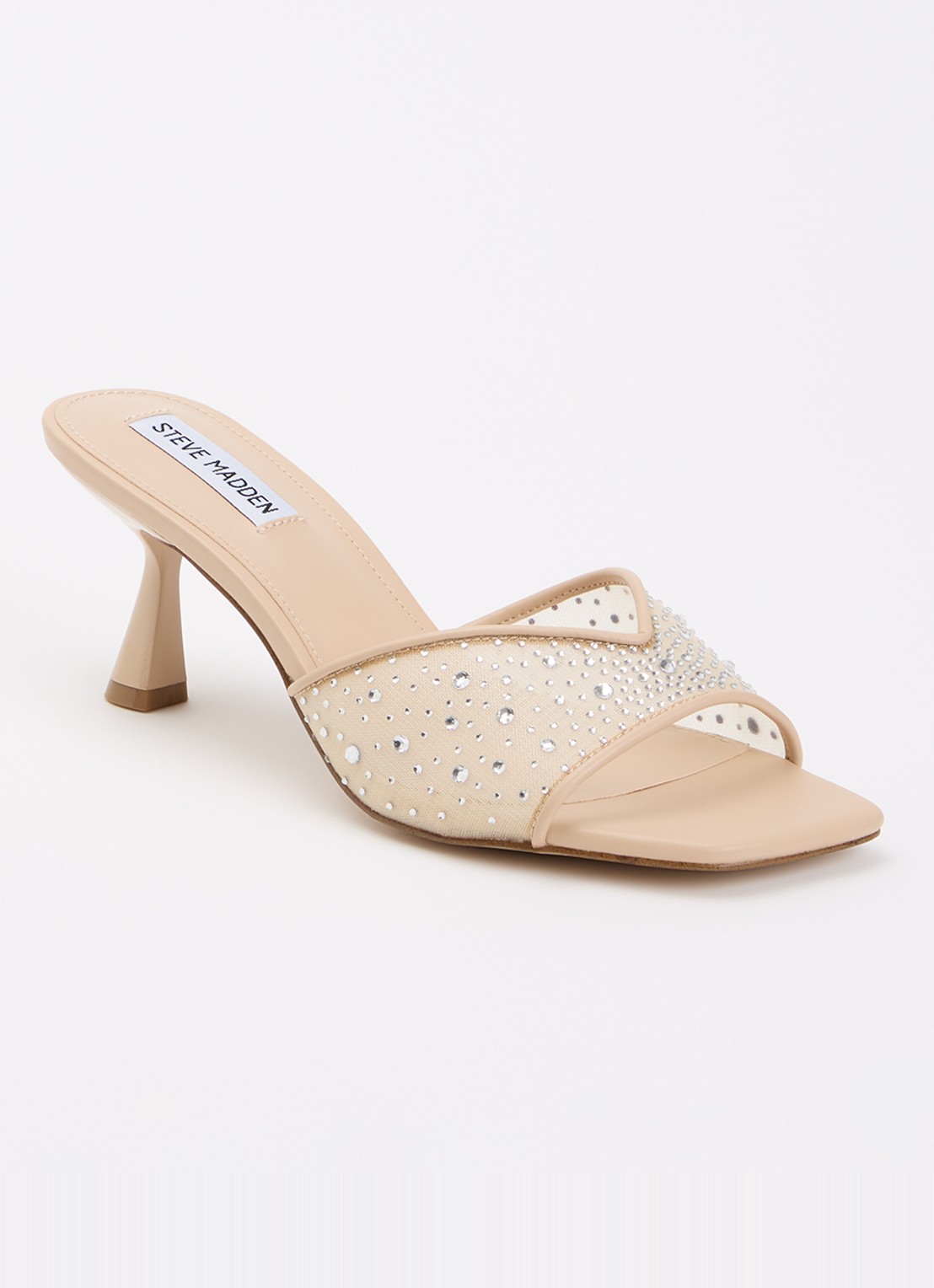 Steve Madden Ivie-mr muiltje met strass - voorkant 4 beige