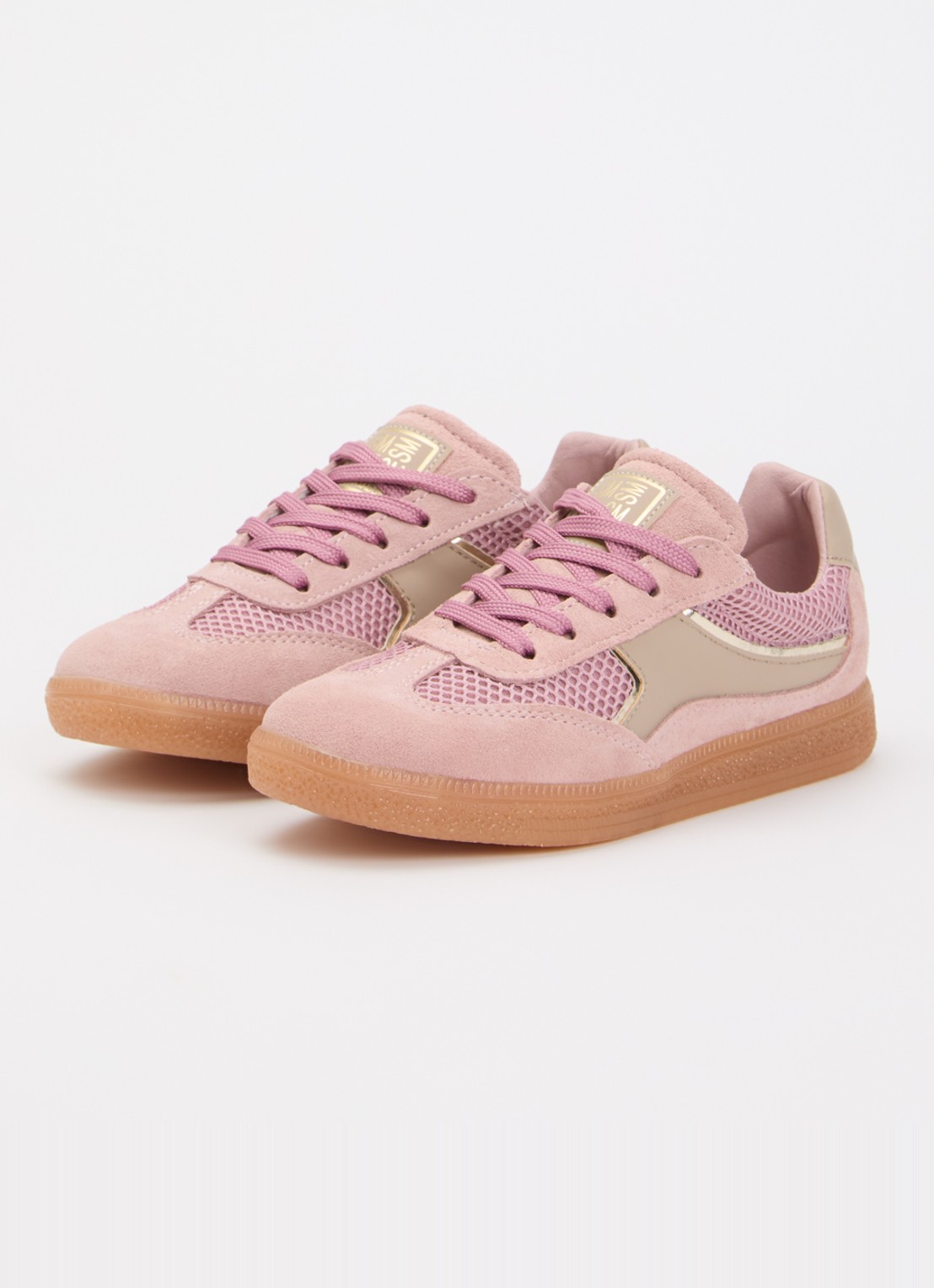 Steve Madden Jesma sneaker van suède - voorkant 4 roze