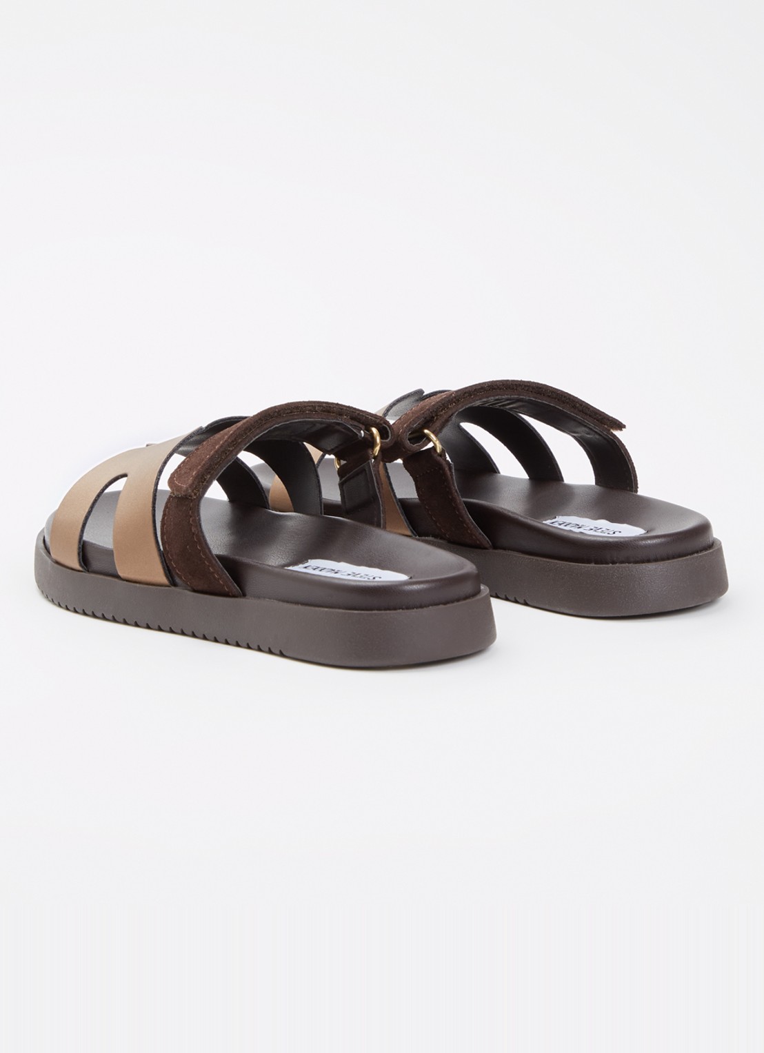 Steve Madden Jmissile sandaal met suède details - achterkant brons