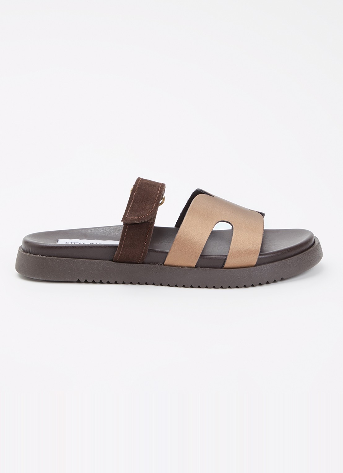 Steve Madden Jmissile sandaal met suède details - voorkant 2 brons