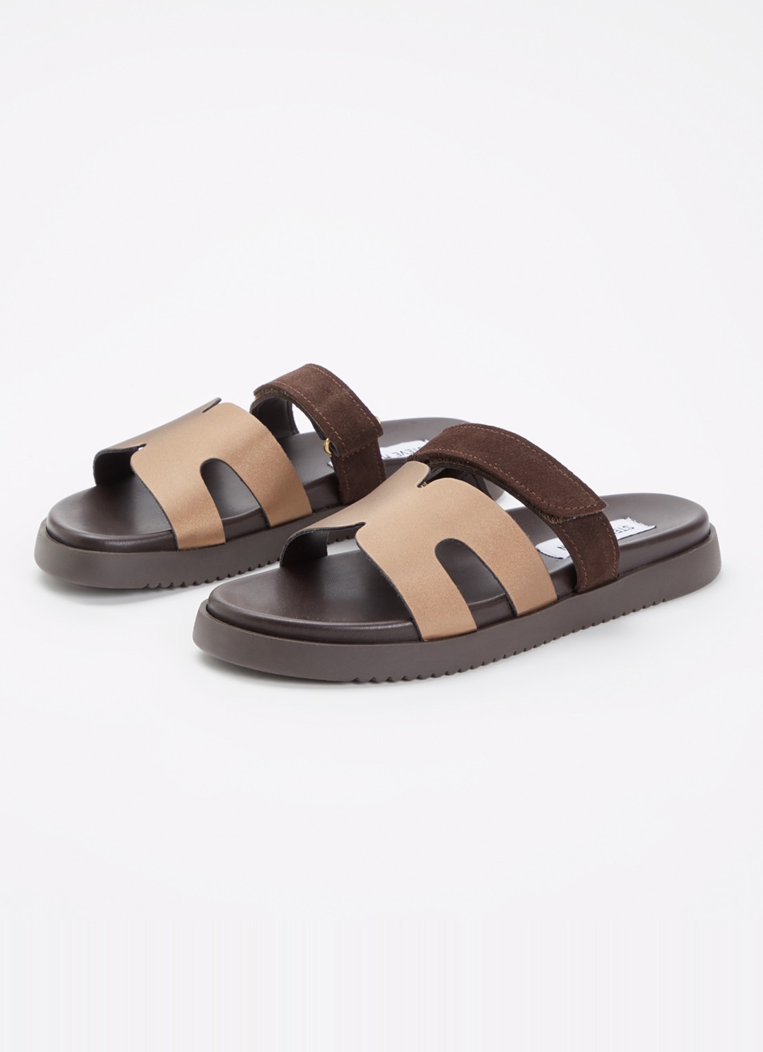 Steve Madden Jmissile sandaal met suède details - voorkant 3 brons