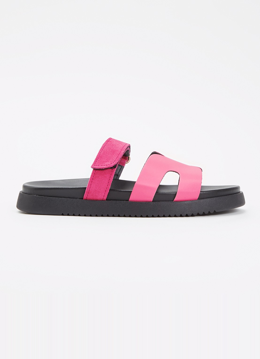 Steve Madden Jmissile sandaal met suède details - voorkant 2 roze