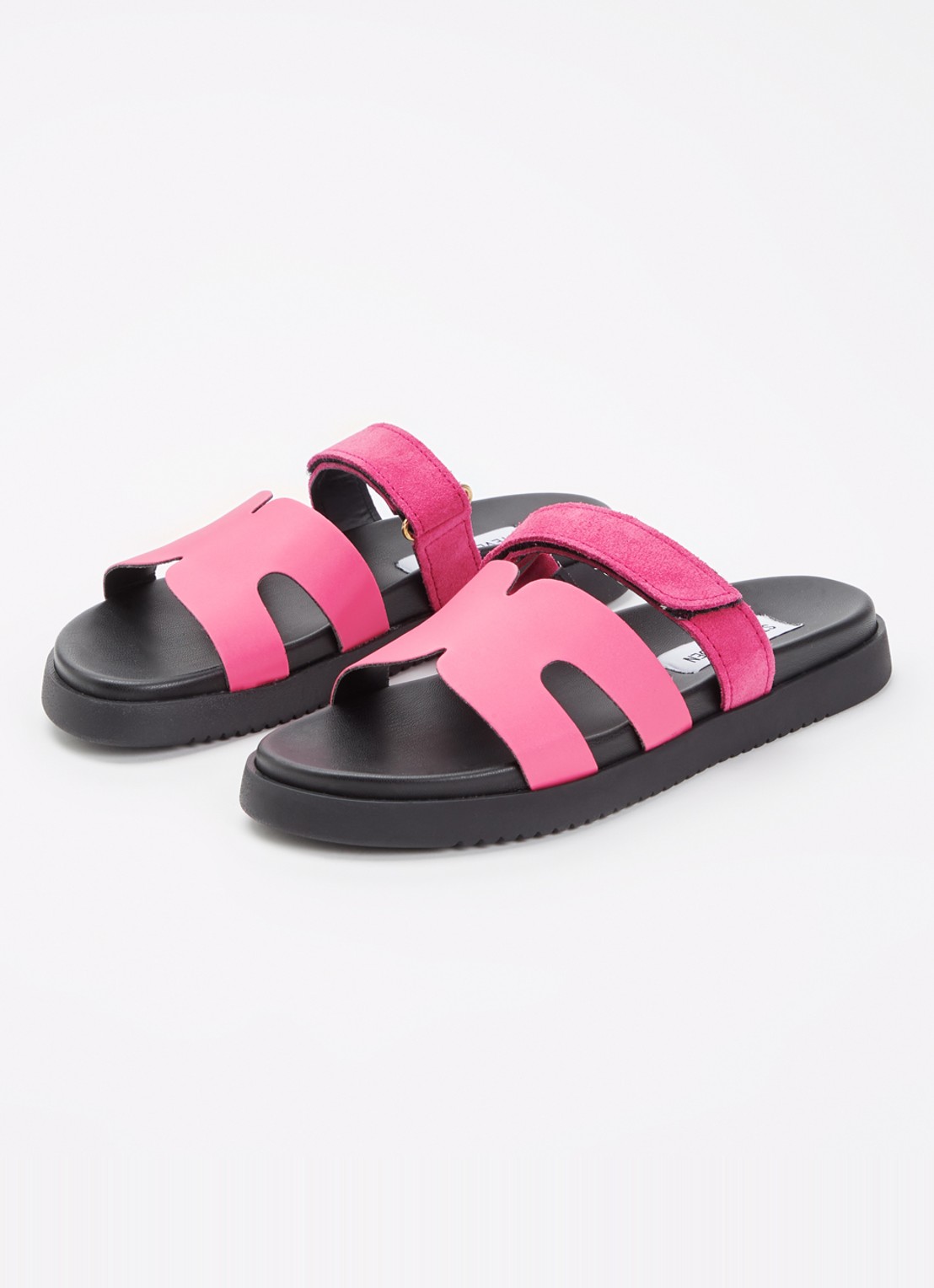 Steve Madden Jmissile sandaal met suède details - voorkant 3 roze