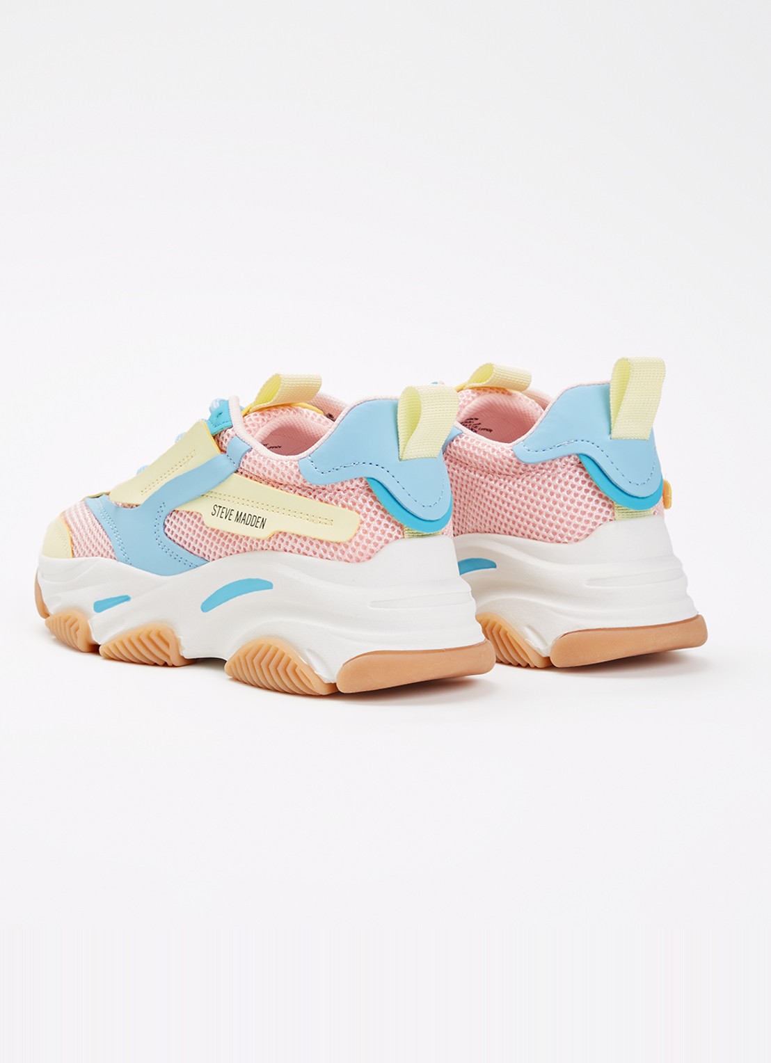Steve Madden Jpossession sneaker met mesh detail - achterkant 4 roze