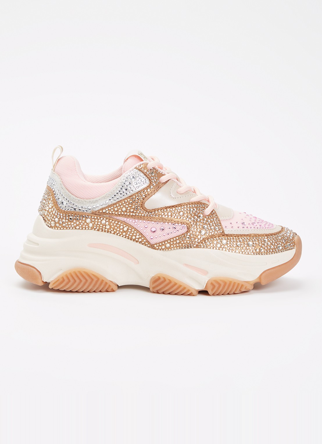 Steve Madden Jprivy sneaker met strass - voorkant 3 roze