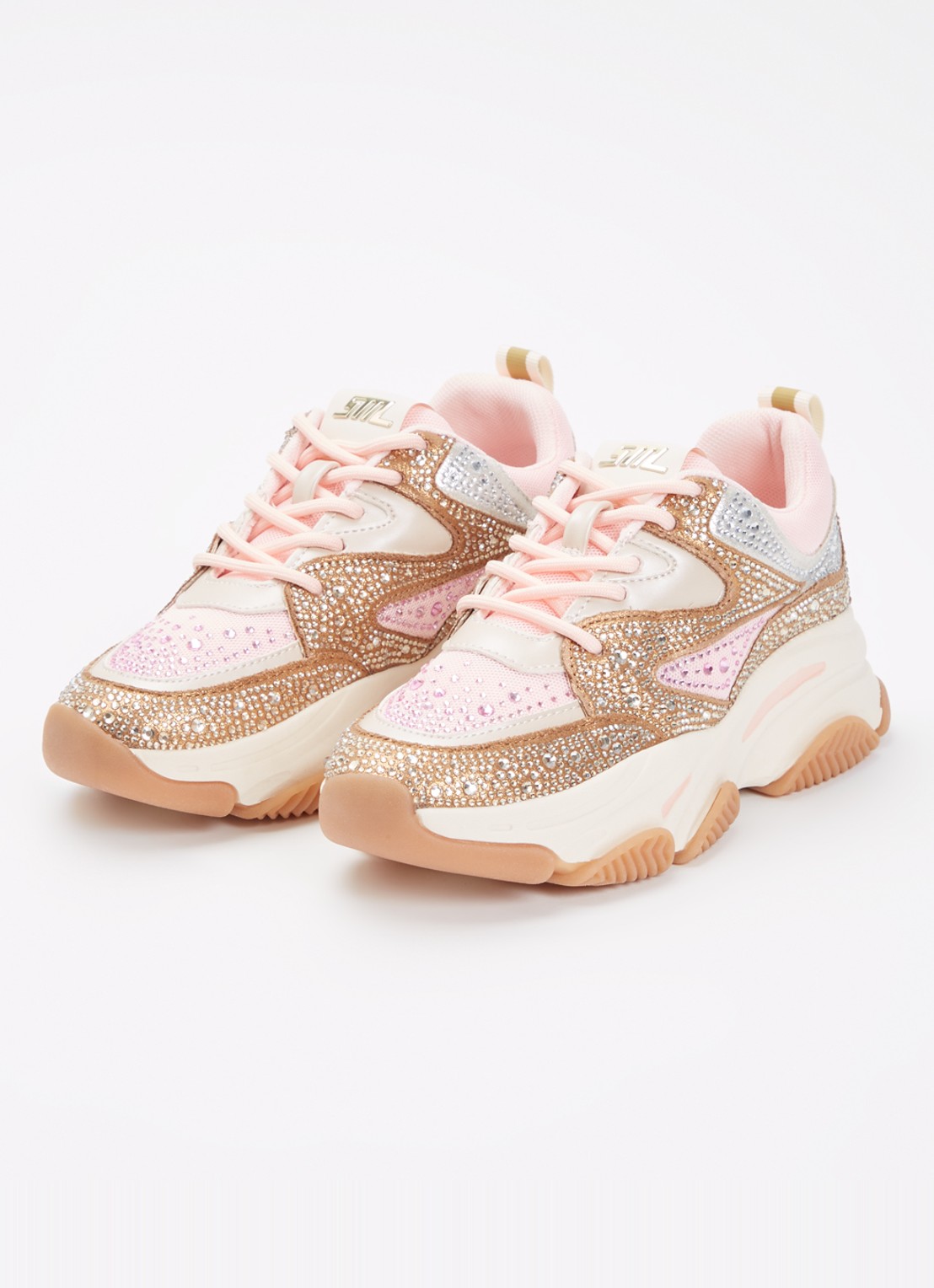 Steve Madden Jprivy sneaker met strass - voorkant 4 roze