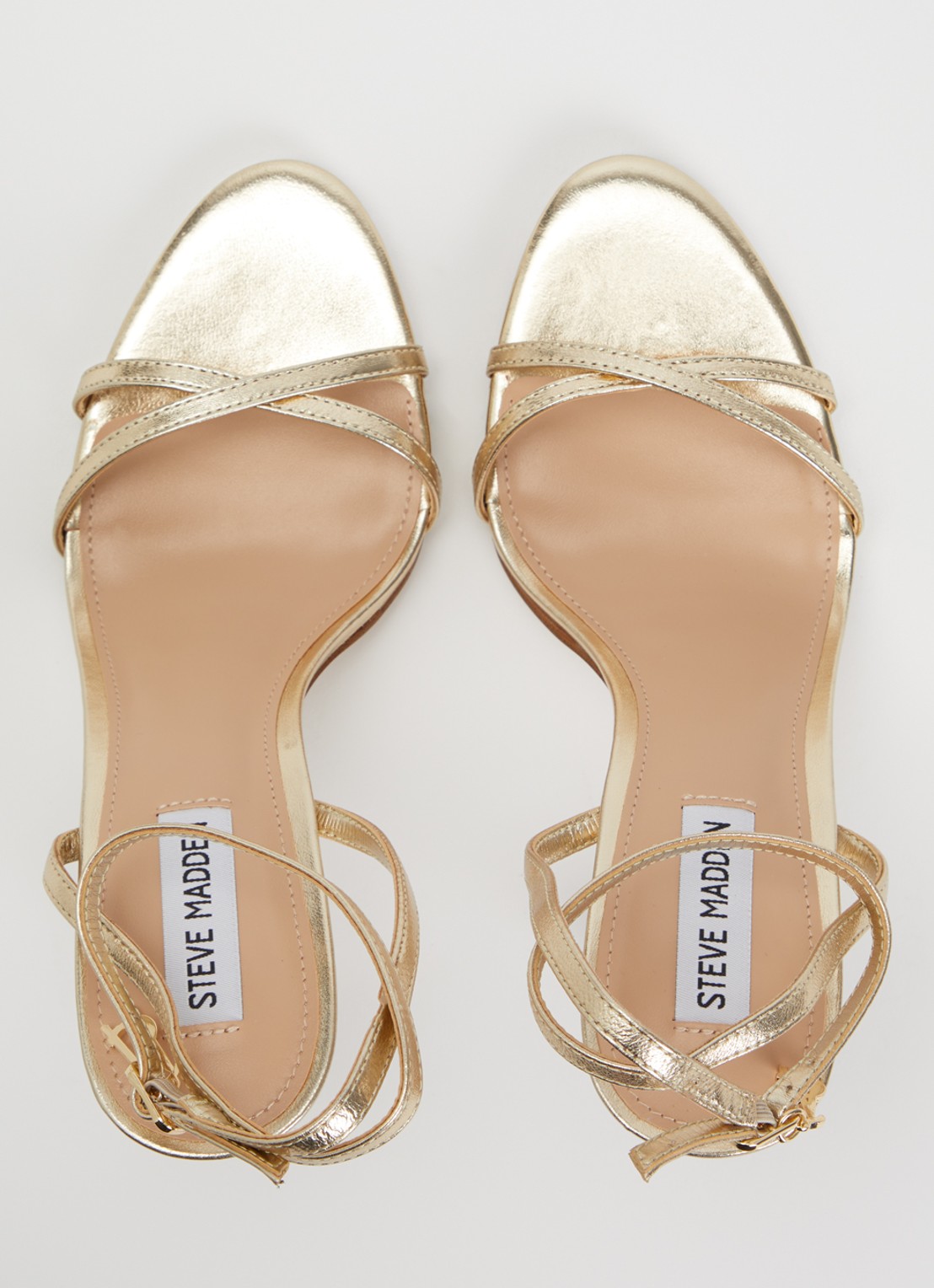 Steve Madden Jypsey-cn sandalette van leer met metallic finish - detail 2 goud