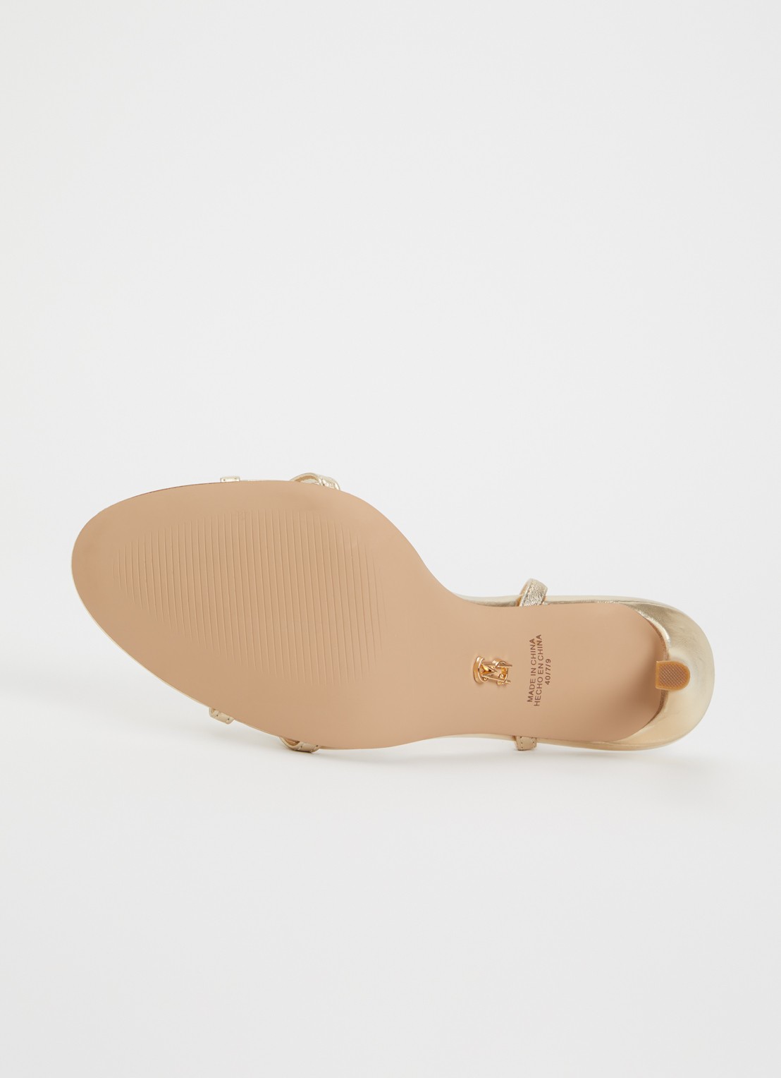 Steve Madden Jypsey-cn sandalette van leer met metallic finish - detail 3 goud