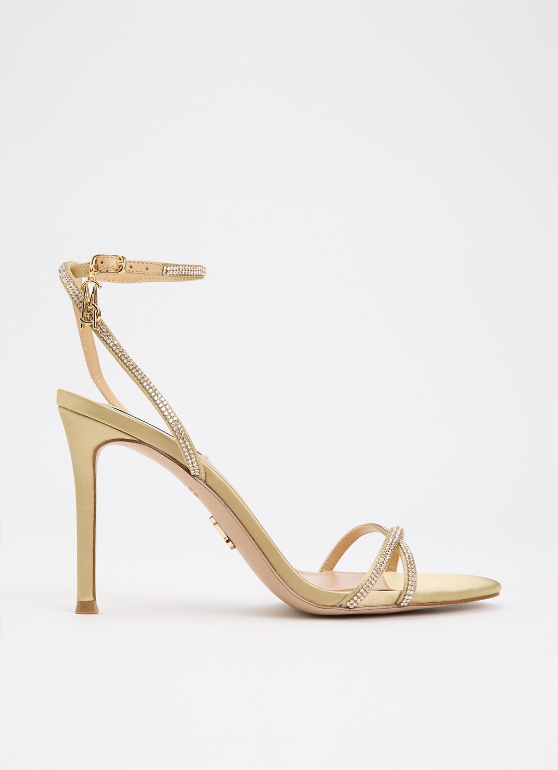 Steve Madden Jypsey sandalette met strass - voorkant 2 goud