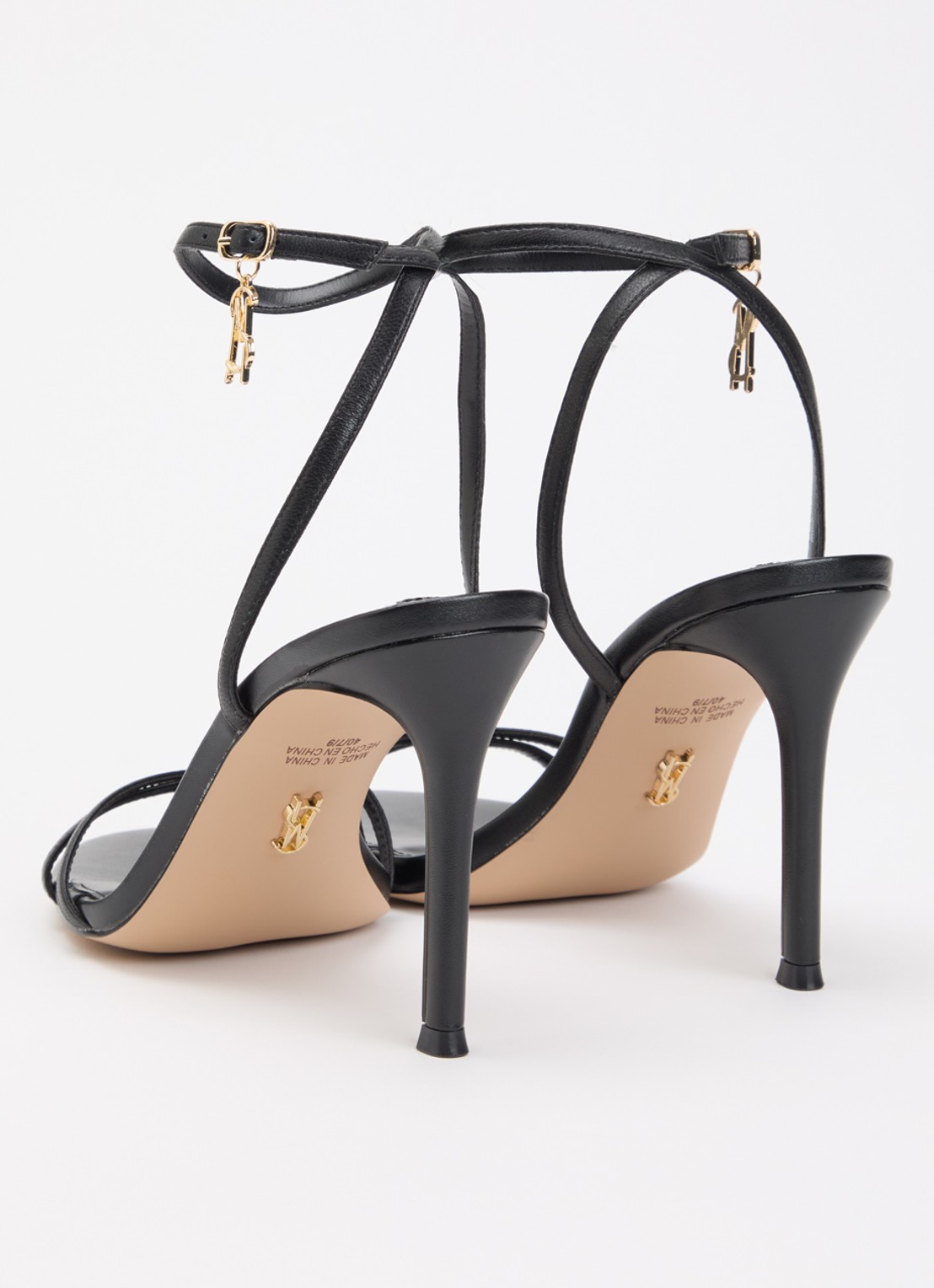 Steve Madden Jypsey sandalette van leer - achterkant zwart
