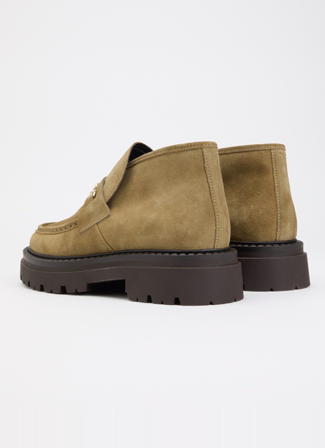Steve Madden Karima enkellaarsje van suède - achterkant mosgroen
