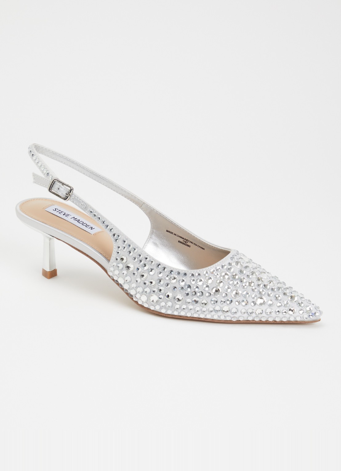 Steve Madden Korra-R slingback met strass - voorkant zilver