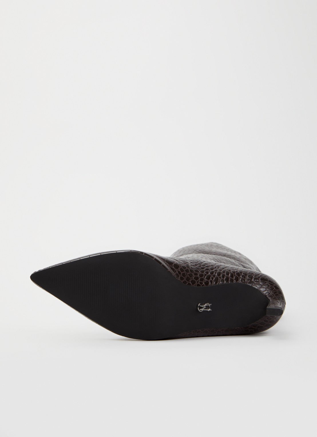 Steve Madden Lavan laars van leer met crocostructuur - detail 2 aubergine