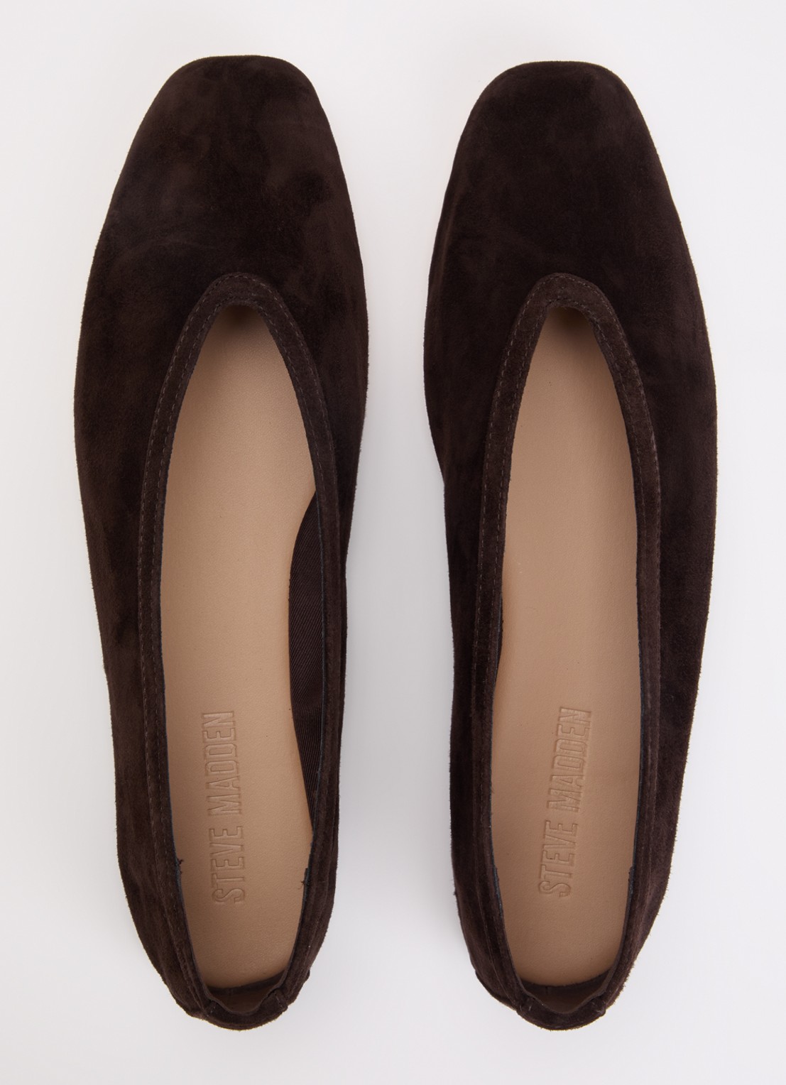 Steve Madden Leni ballerina van suède  - detail 4 donkerbruin