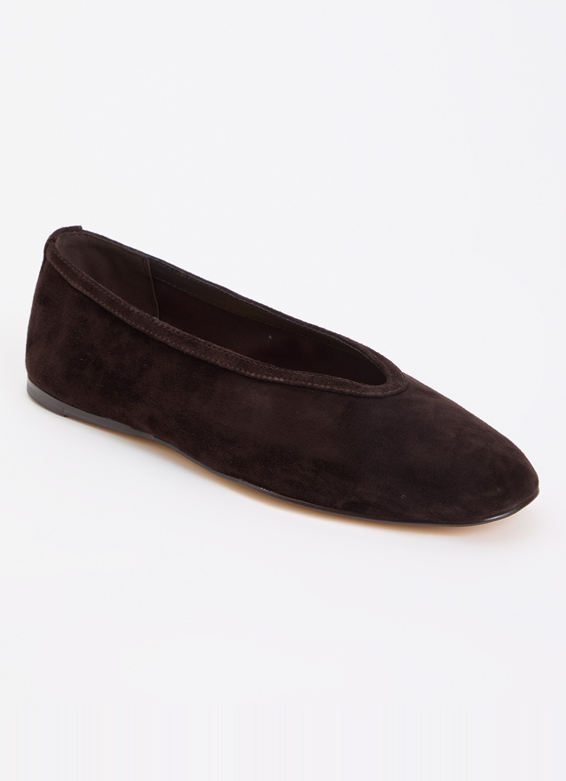Steve Madden Leni ballerina van suède  - voorkant donkerbruin