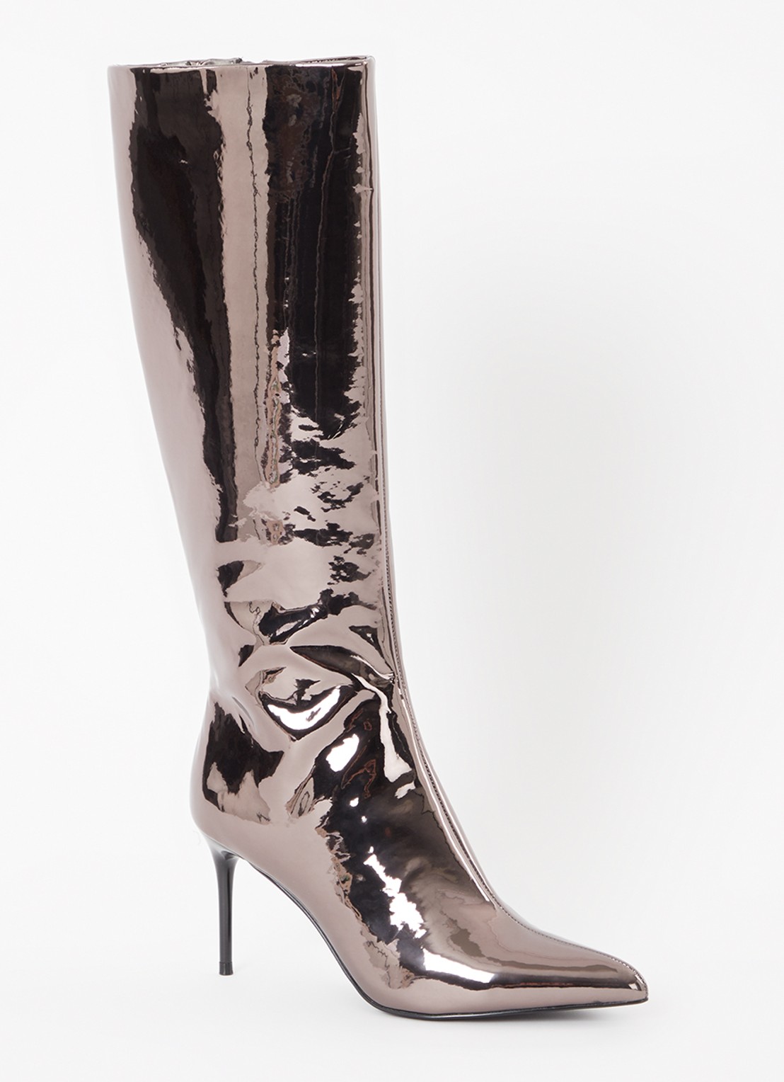 Steve Madden Lovable laars met lakfinish - voorkant brons