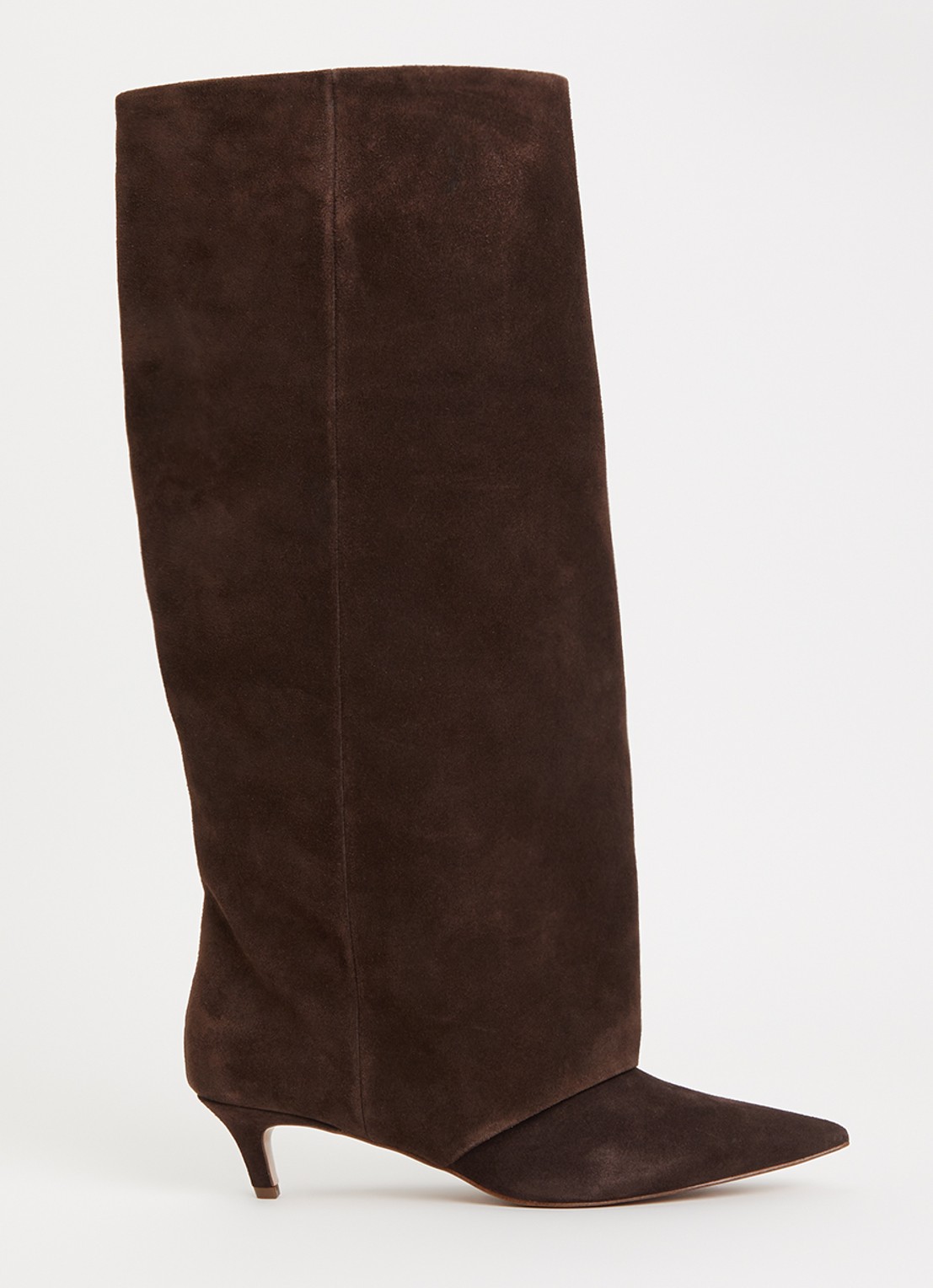 Steve Madden Luca laars van suède - voorkant chocoladebruin