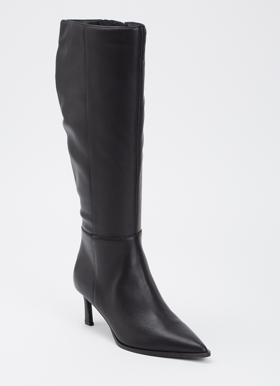 Steve Madden Lucid laars van leer - voorkant zwart