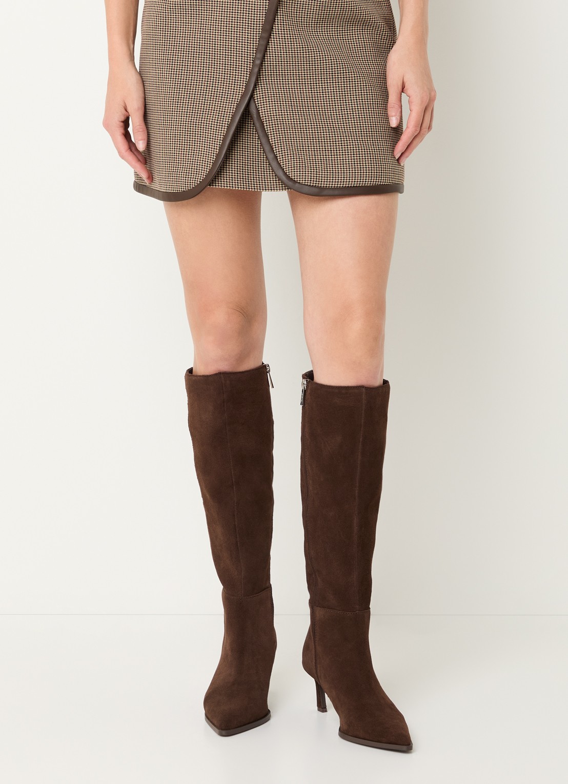 Steve Madden Lucid laars van suède - voorkant 5 donkerbruin