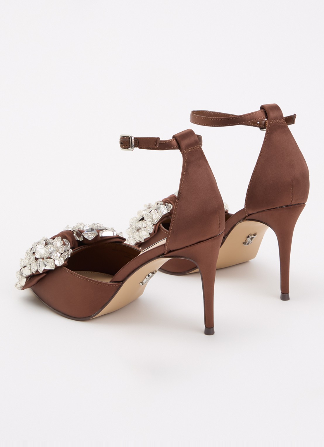 Steve Madden Lumma sandalette met strass en strik detail - achterkant 4 bruin