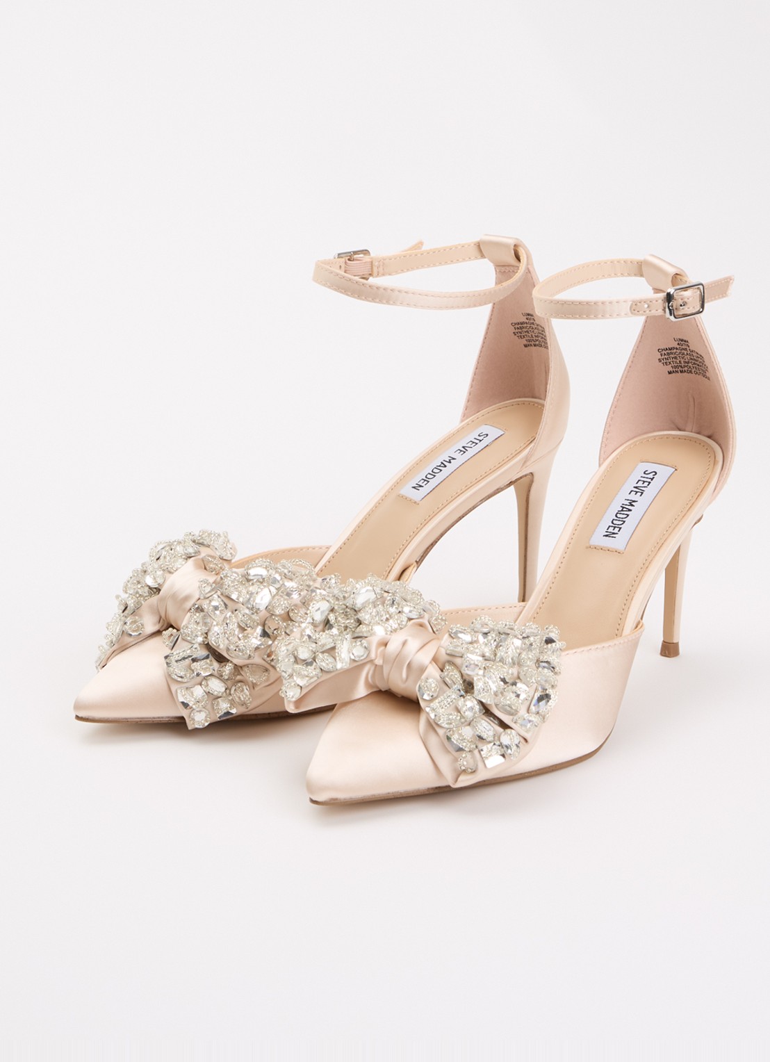 Steve Madden Lumma sandalette met strass en strik detail - detail 4 lichtroze