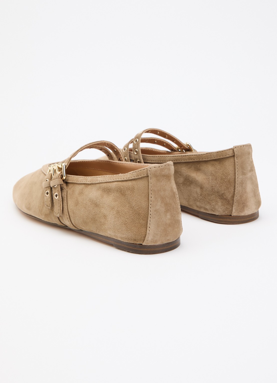 Steve Madden Lydia ballerina van suède - achterkant beige