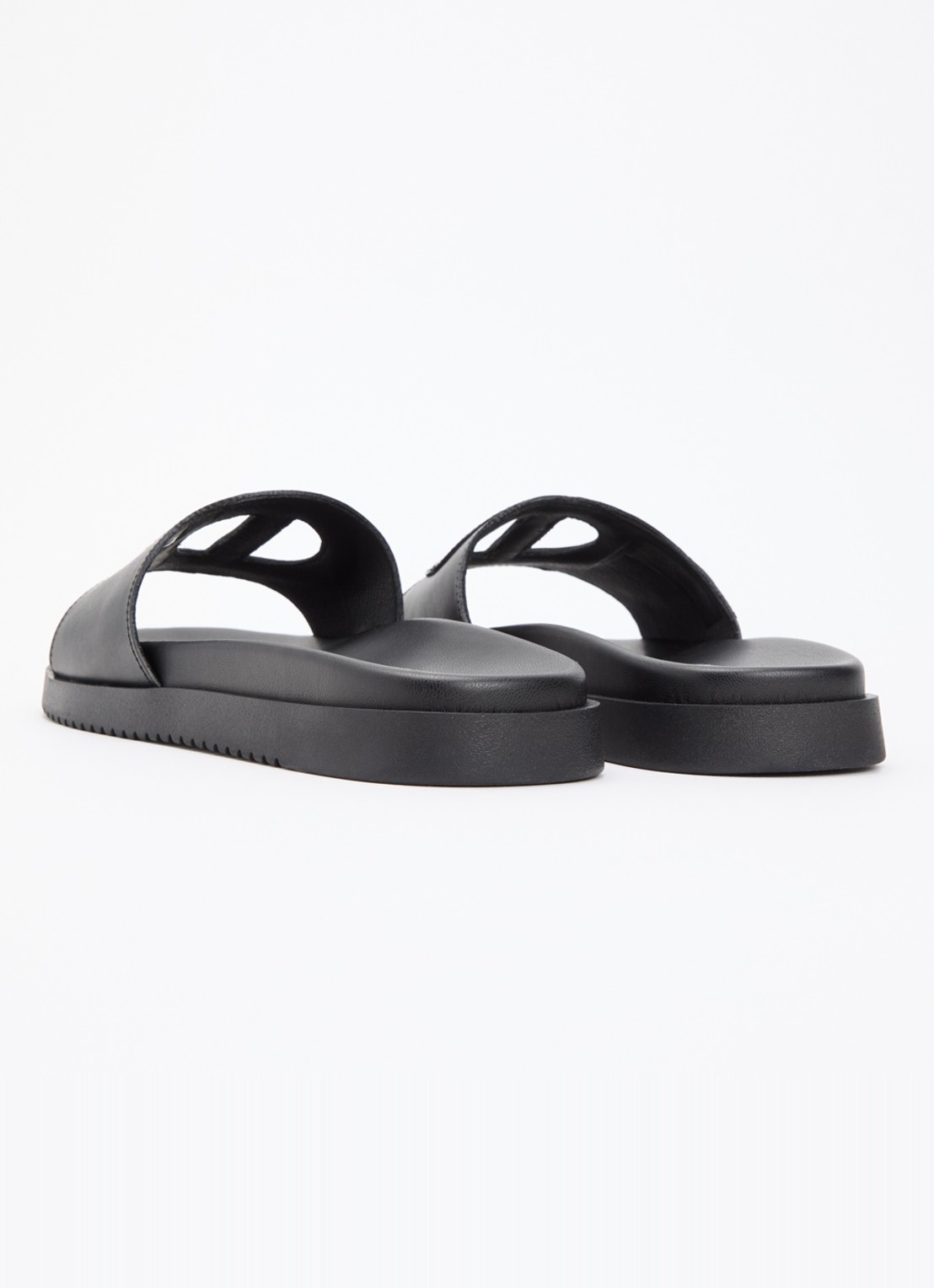 Steve Madden Mayke slipper van leer - achterkant zwart