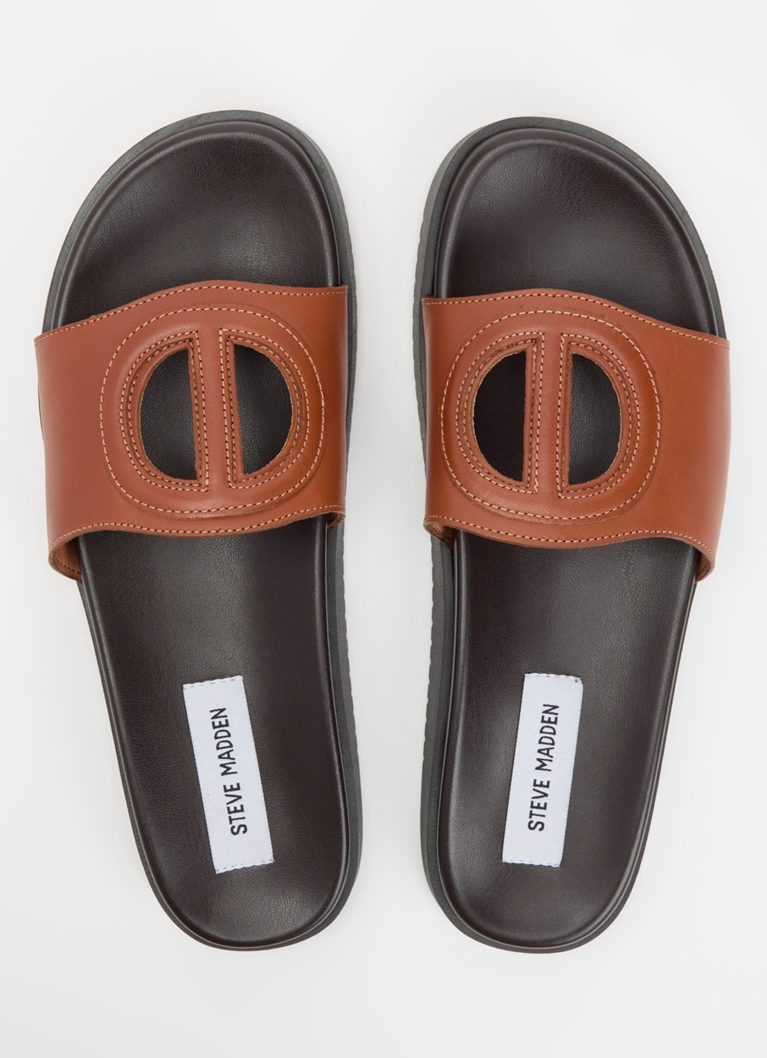 Steve Madden Mayke slipper van leer - detail 4 cognac