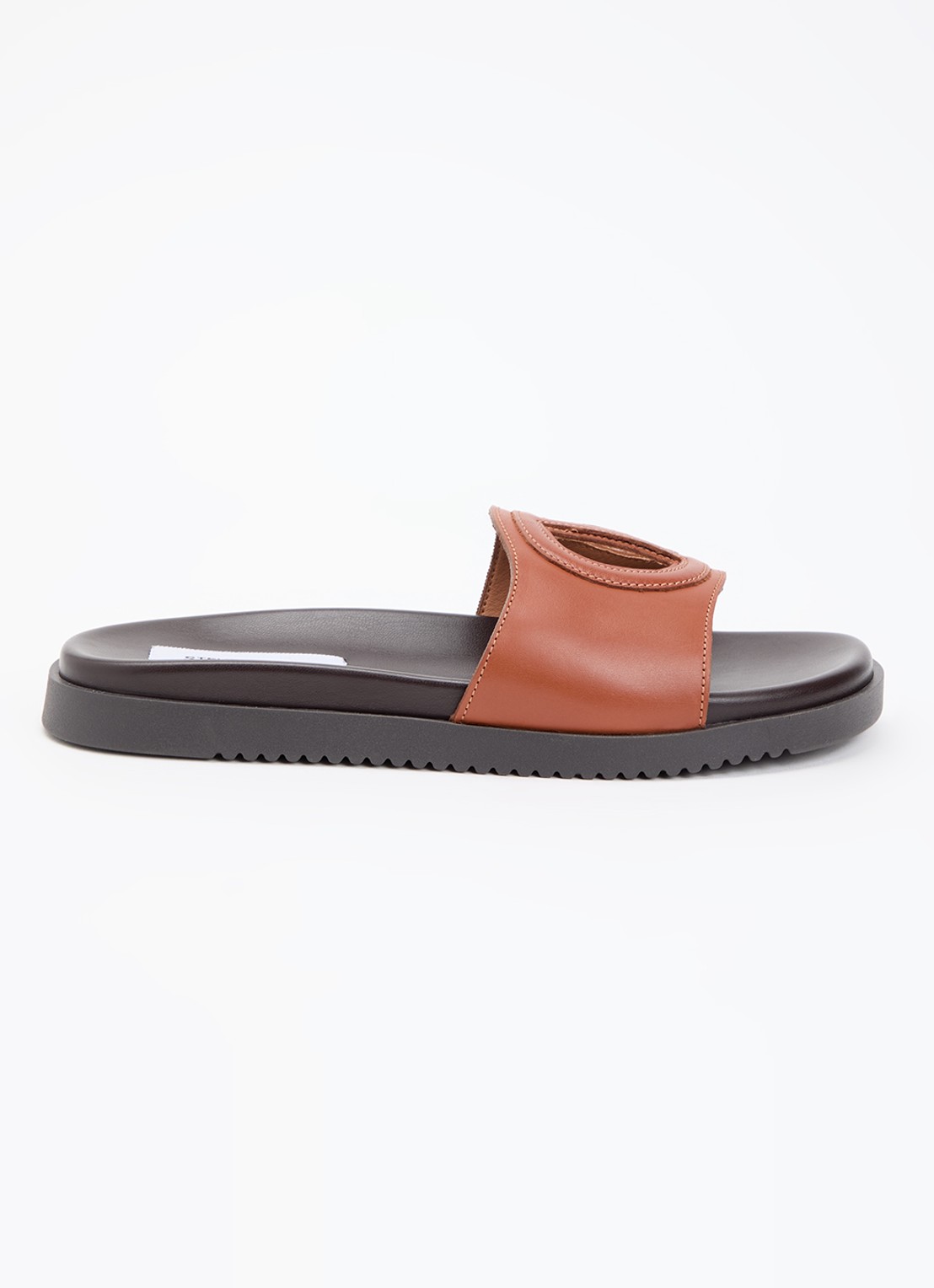 Steve Madden Mayke slipper van leer - voorkant 2 cognac