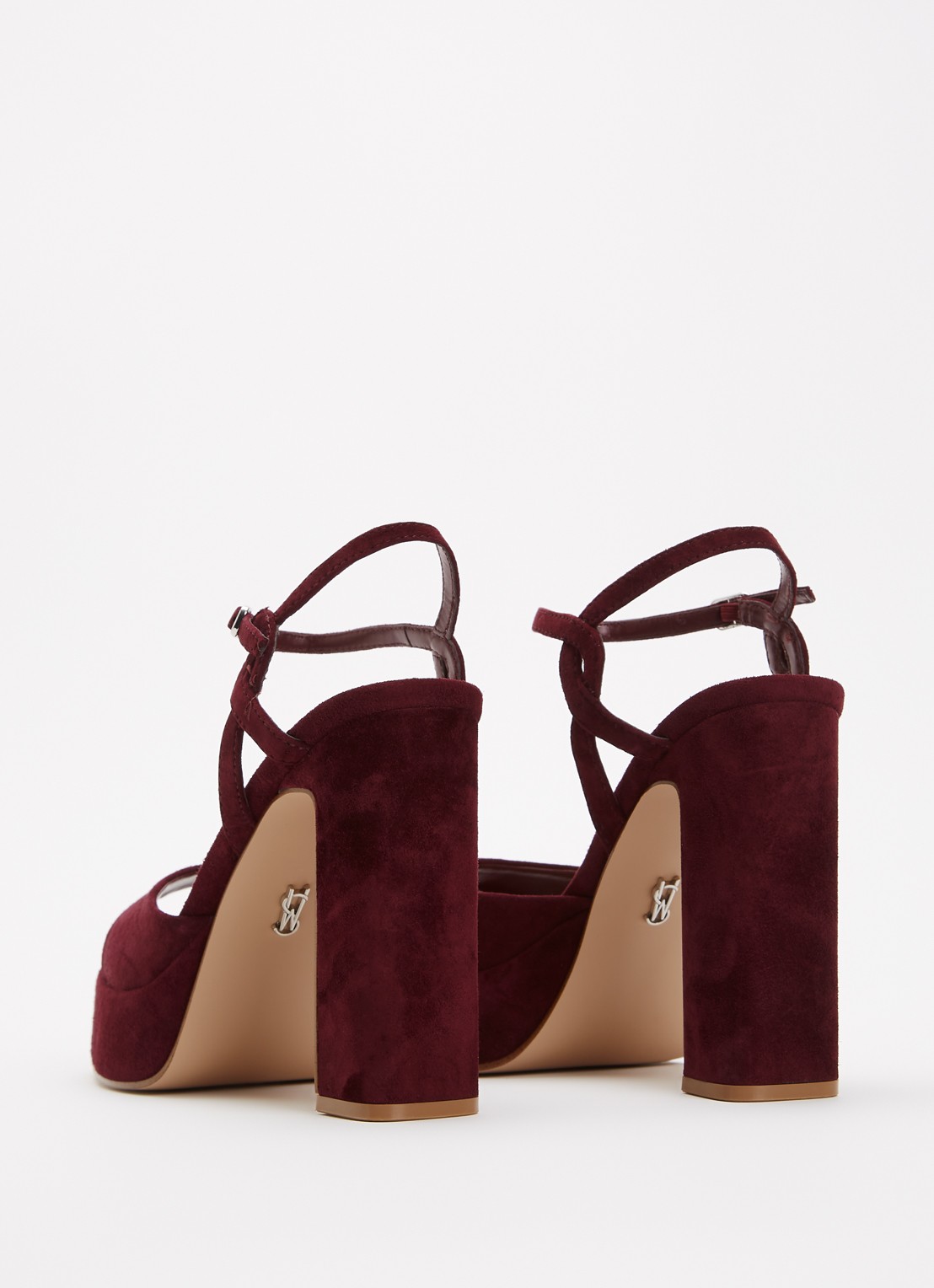 Steve Madden Miliana sandalette van suède - achterkant bordeauxrood