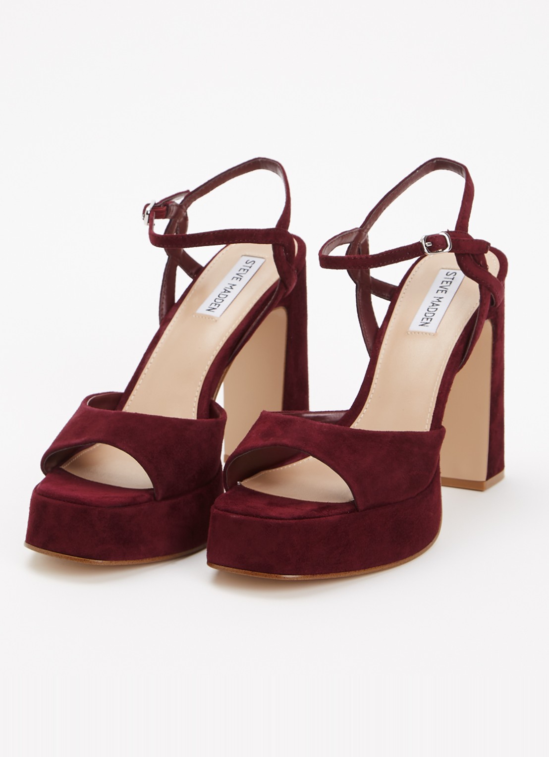 Steve Madden Miliana sandalette van suède - detail 4 bordeauxrood