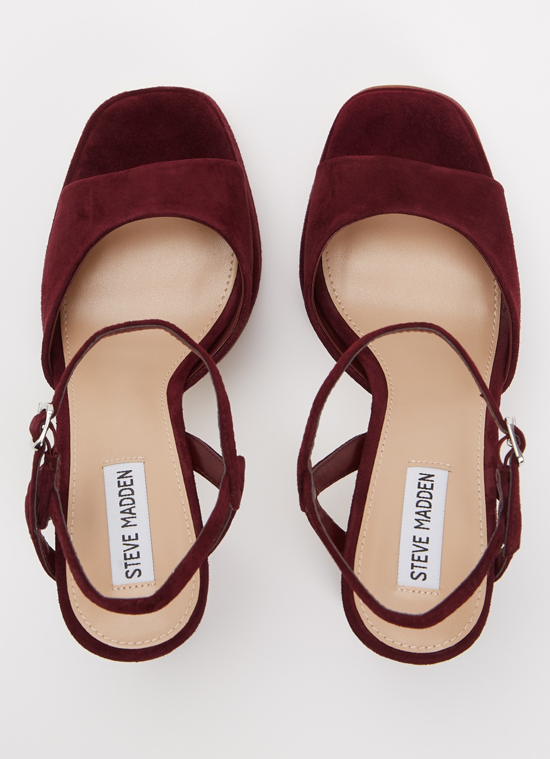 Steve Madden Miliana sandalette van suède - detail 5 bordeauxrood