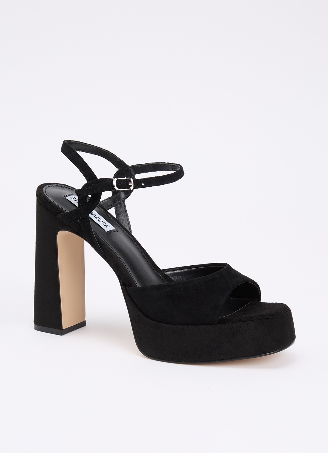 Steve Madden Miliana sandalette van suède  - voorkant 5 zwart