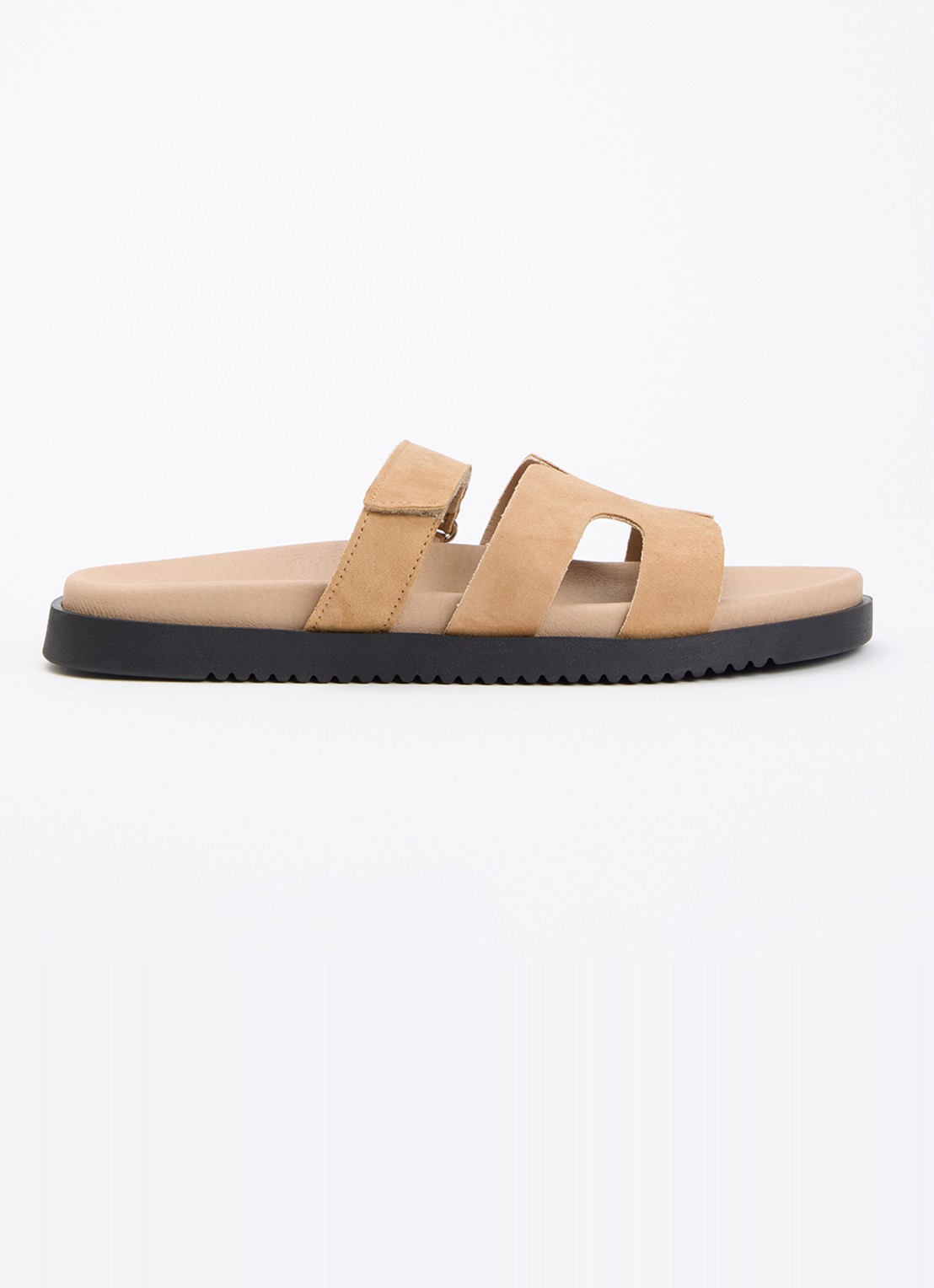 Steve Madden Missile-E slipper van suède - voorkant 2 beige