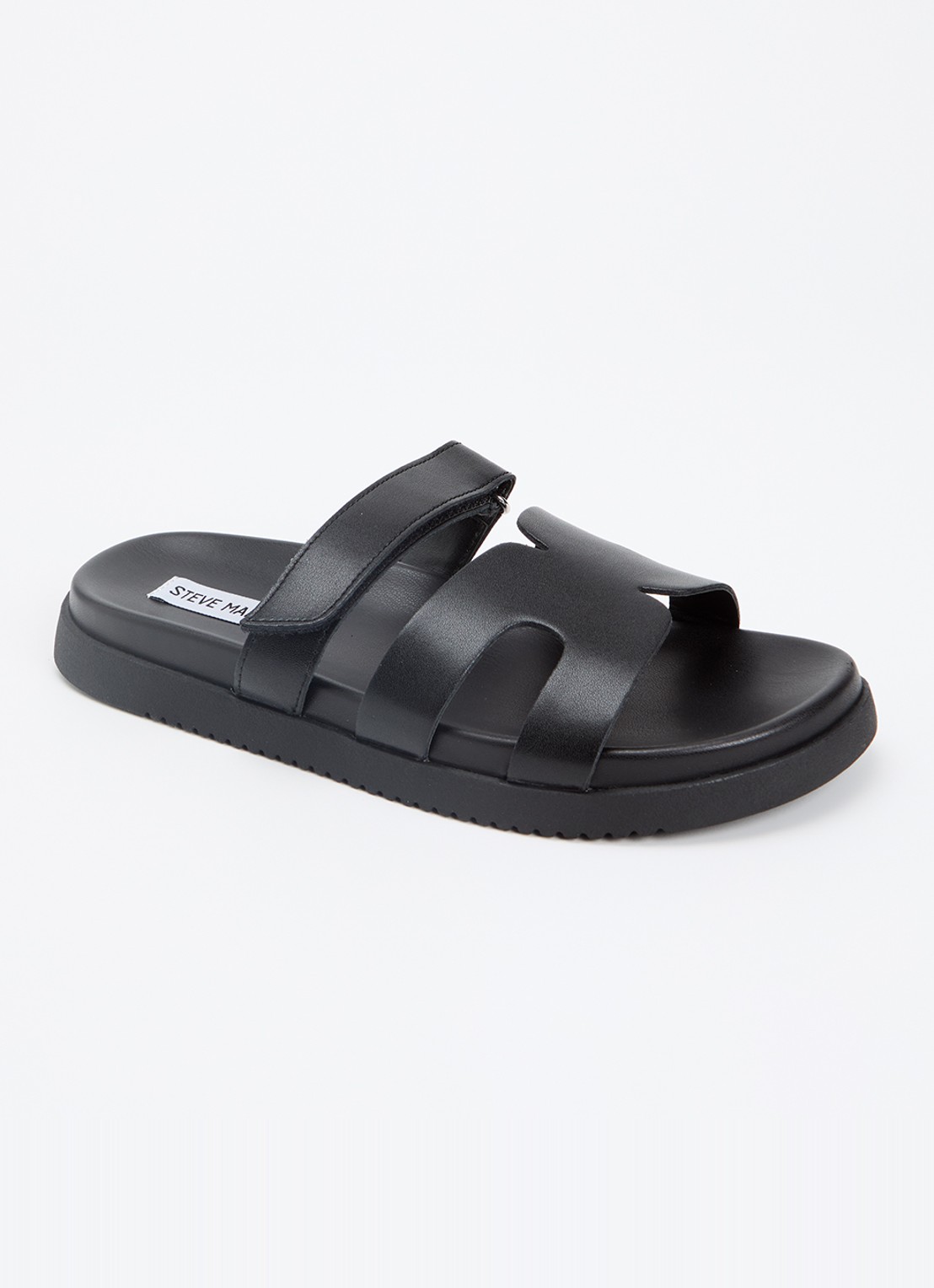 Steve Madden Missile slipper van suède - voorkant 4 zwart