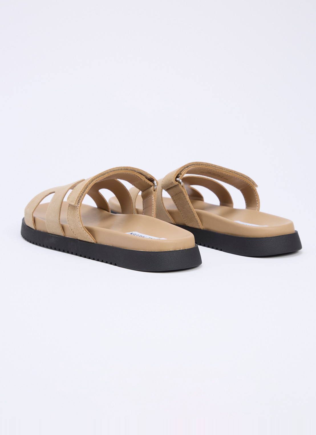 Steve Madden Missile slipper van suède - achterkant khaki