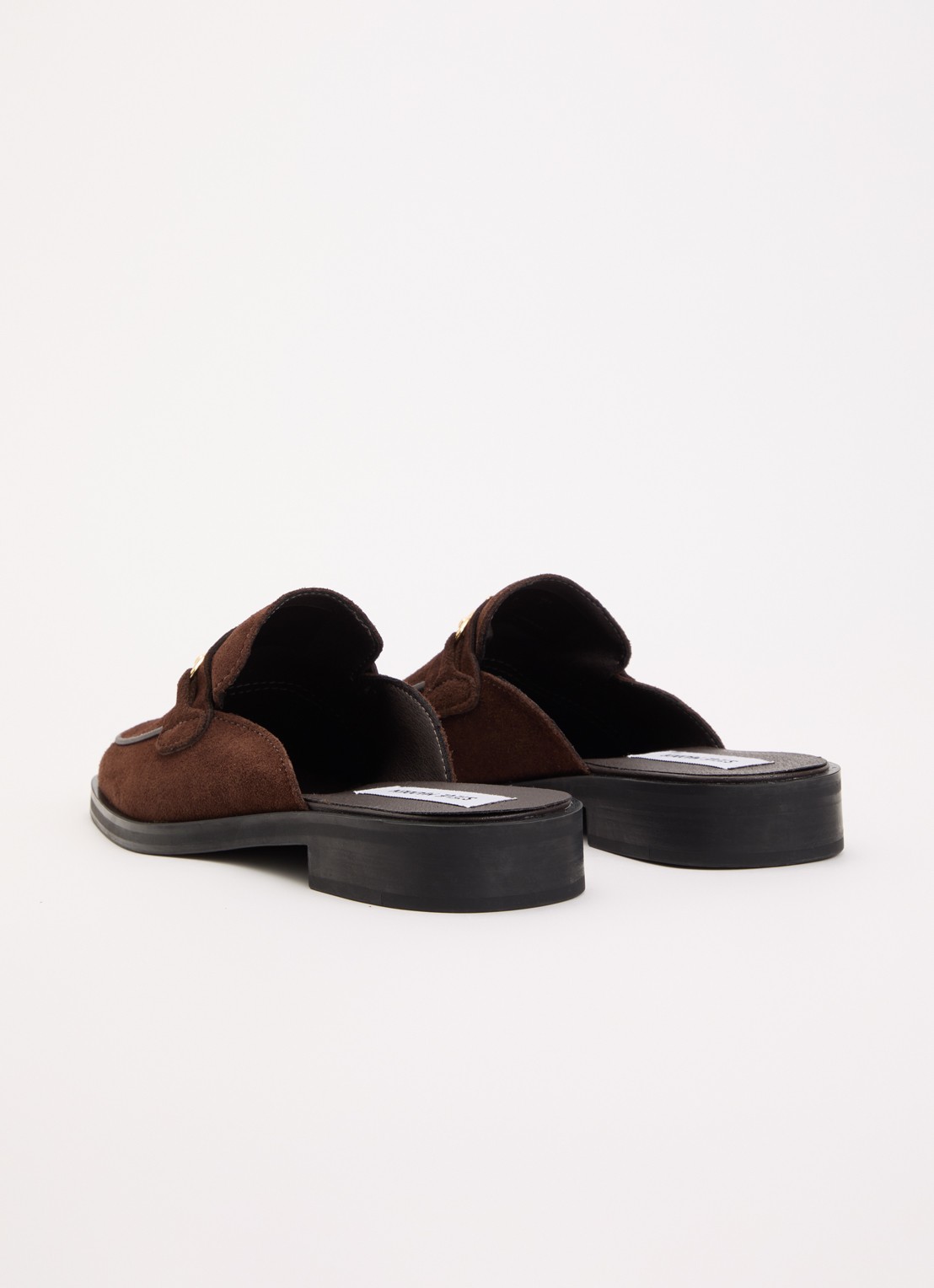 Steve Madden Nada muiltje van suède - achterkant 5 donkerbruin