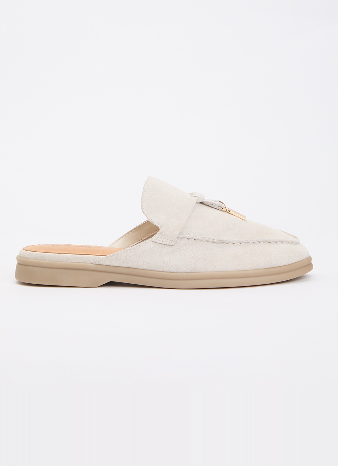 Steve Madden Patrizia loafer van suède - voorkant 5 wit