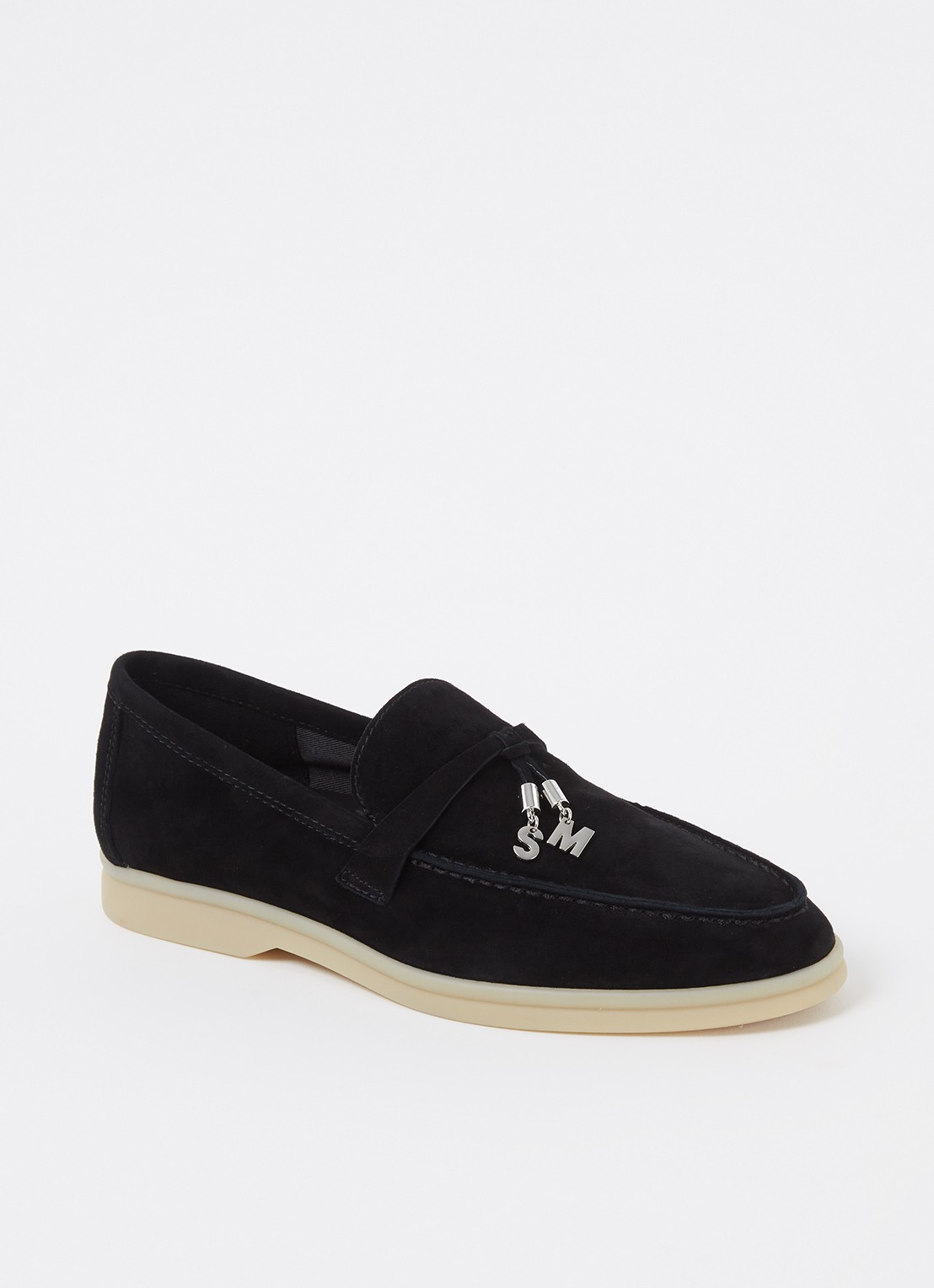 Steve Madden Portland loafer van suède - voorkant zwart