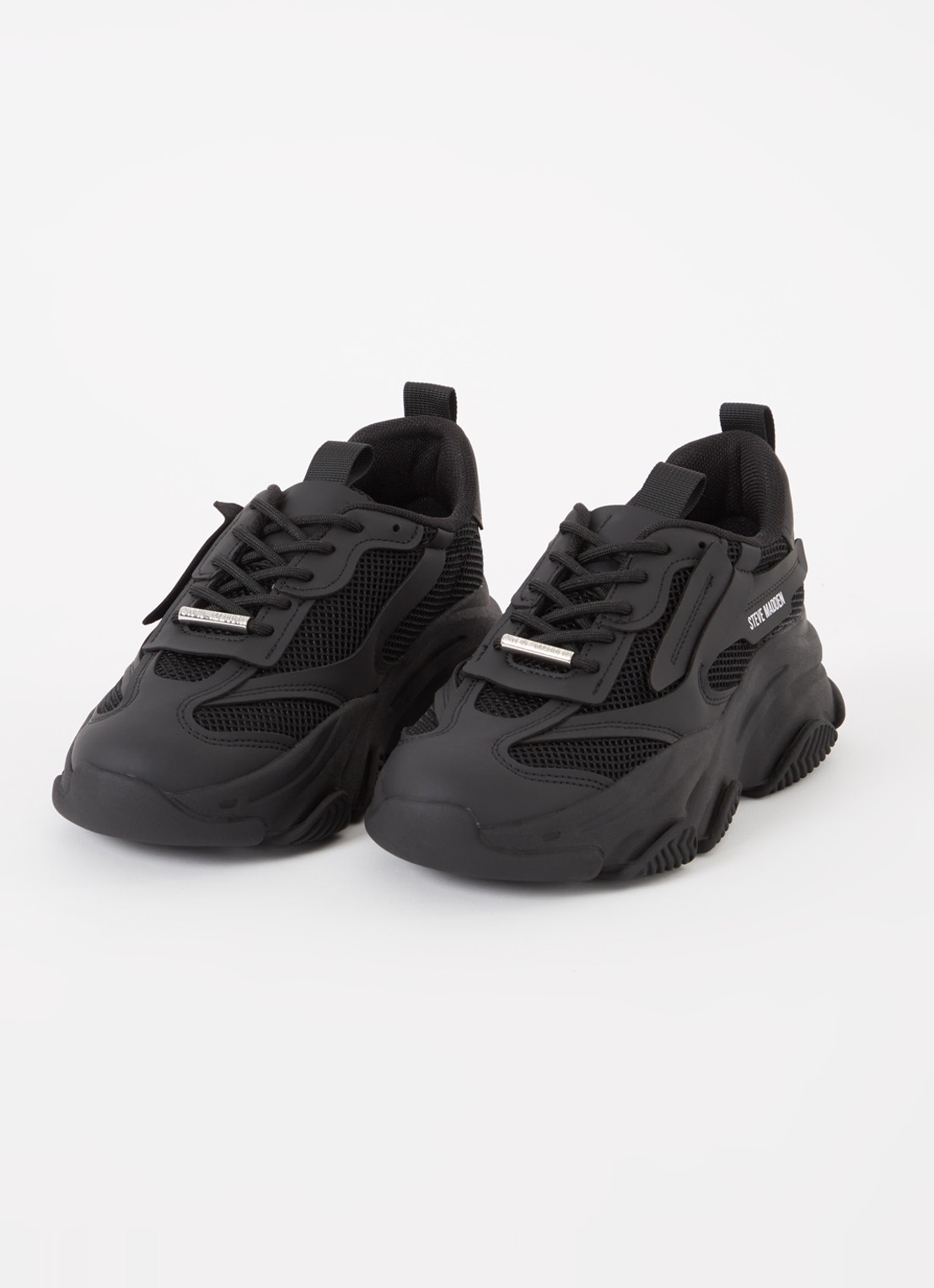 Steve Madden Possession-E sneaker met mesh detail  - detail zwart