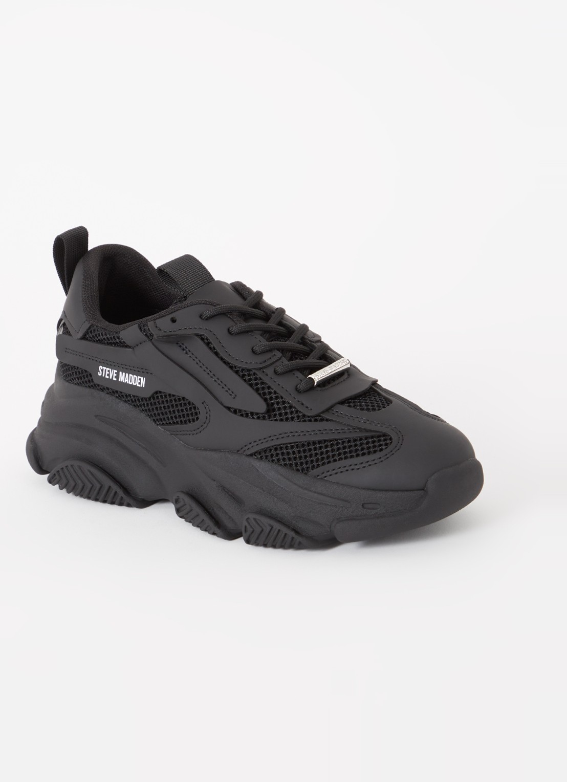 Steve Madden Possession-E sneaker met mesh detail  - voorkant 5 zwart