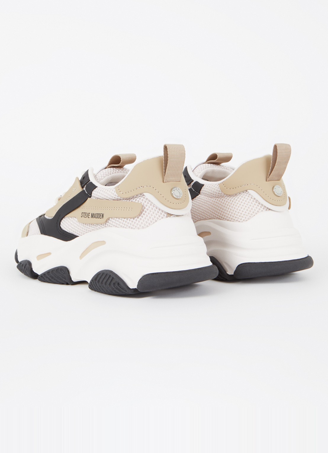 Steve Madden Possession-E sneaker met mesh detail  - achterkant 6 beige